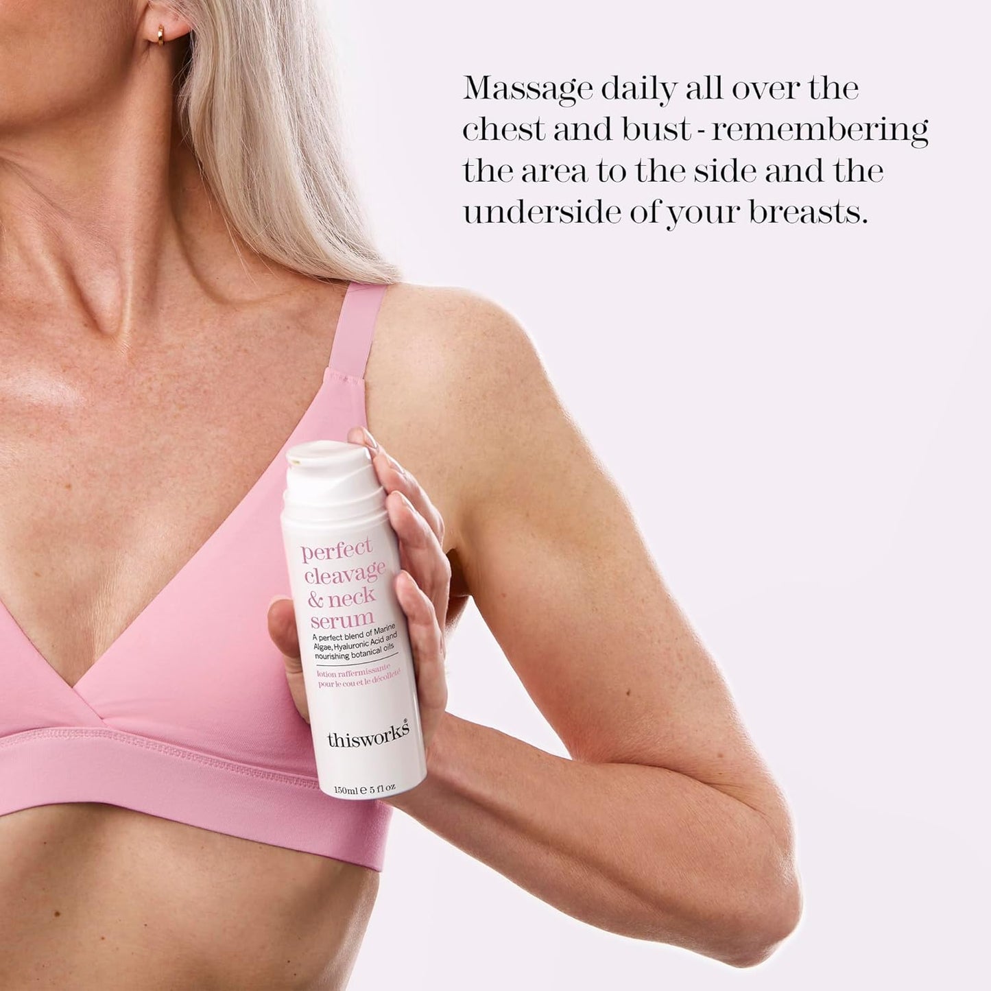 THISWORKS Perfect Cleavage & Neck Serum with Marine Algae & Hyaluronic Acid – Neck Cream Firms & Hydrates – 5 fl oz