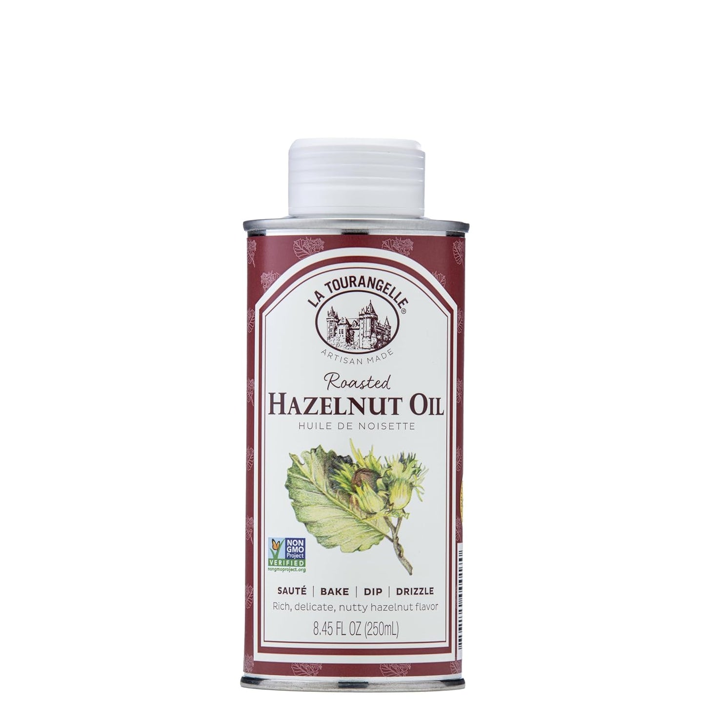 La Tourangelle, Roasted Hazelnut Oil, High-Oleic Oil Great for Baking, Stir-Frying, and Vinaigrettes, 8.45 fl oz