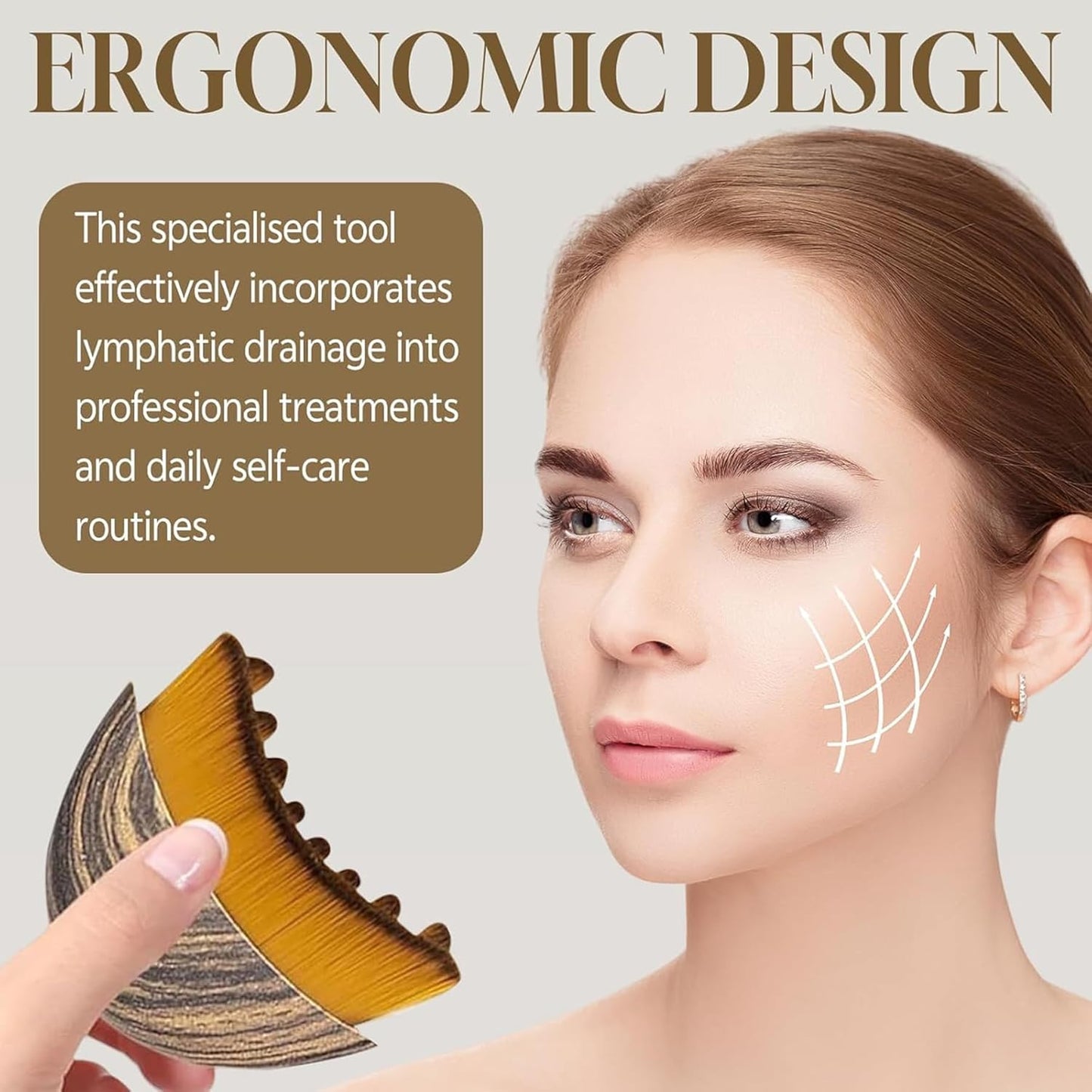Lymphatic Drainage Massager Lymphatic Contour Face Brush Double Chin Reducer Lymphatic Drainage Brush