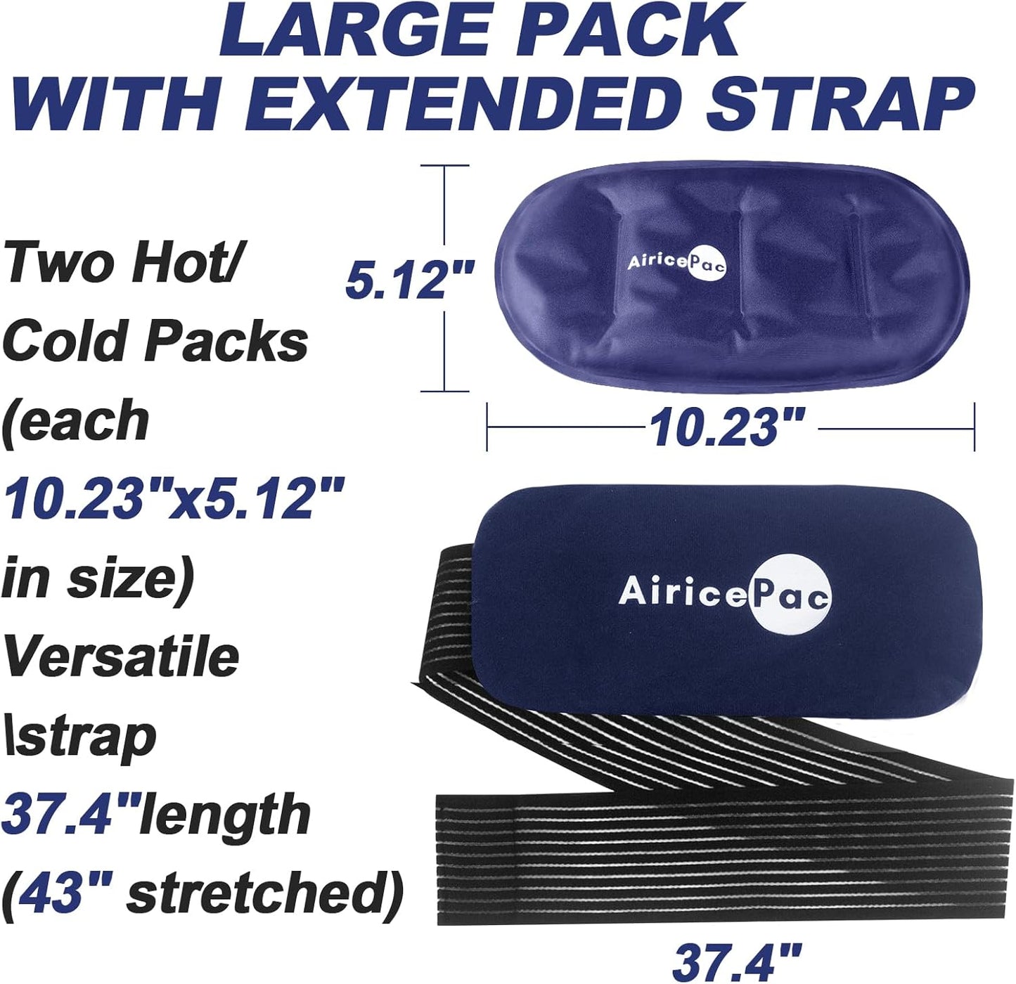 Reusable Hot and Cold Ice Packs, 3-Piece Set, Adjustable Gel Wraps for Back, Knees, Shoulders, Arms and Legs