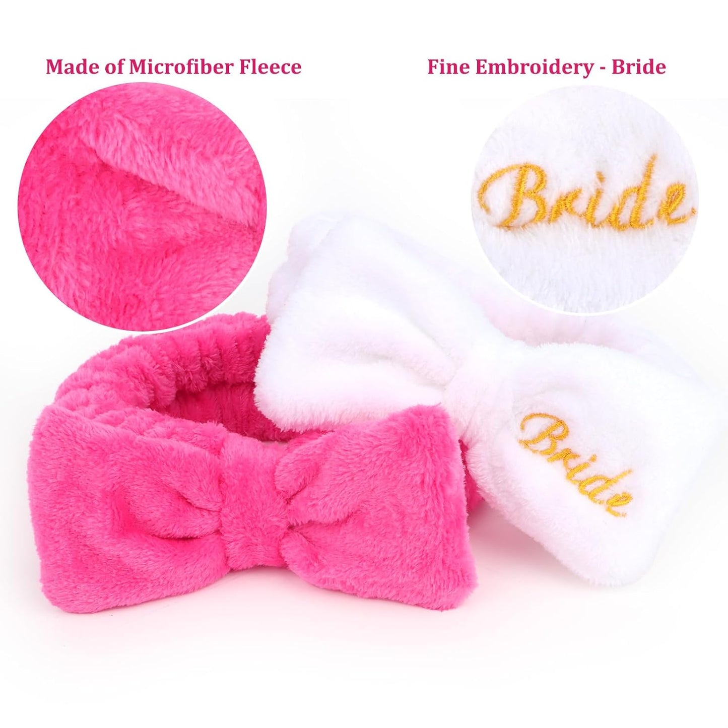 CIEHER Spa Headband, 8 Pcs - Bachelorette Party Favors, Bride & Bridesmaid Gifts, Skincare Makeup Face Wash Headbands