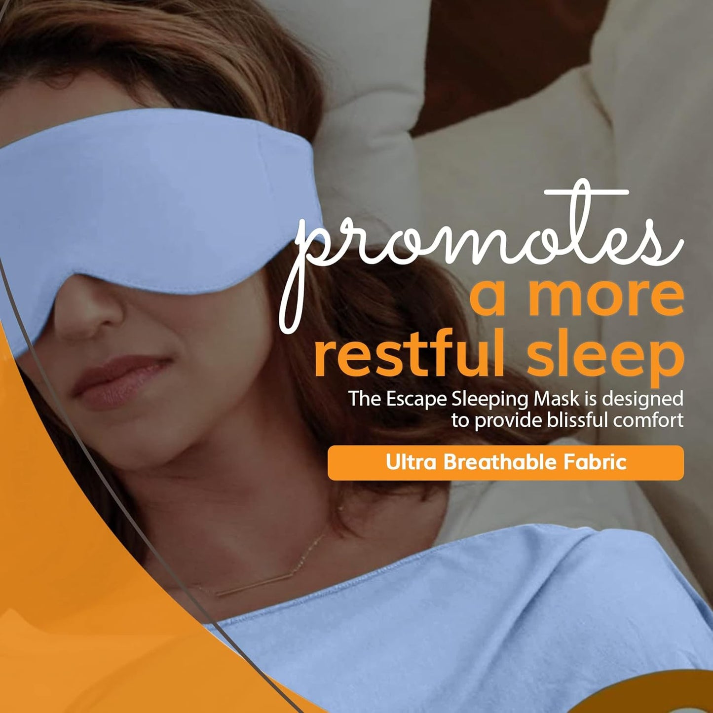 Happyluxe Escape Sleep Mask - Buttery Soft Airplane Eye Mask for Sleeping or Napping in Bed. Machine Washable. - Serenity Blue, Made in USA