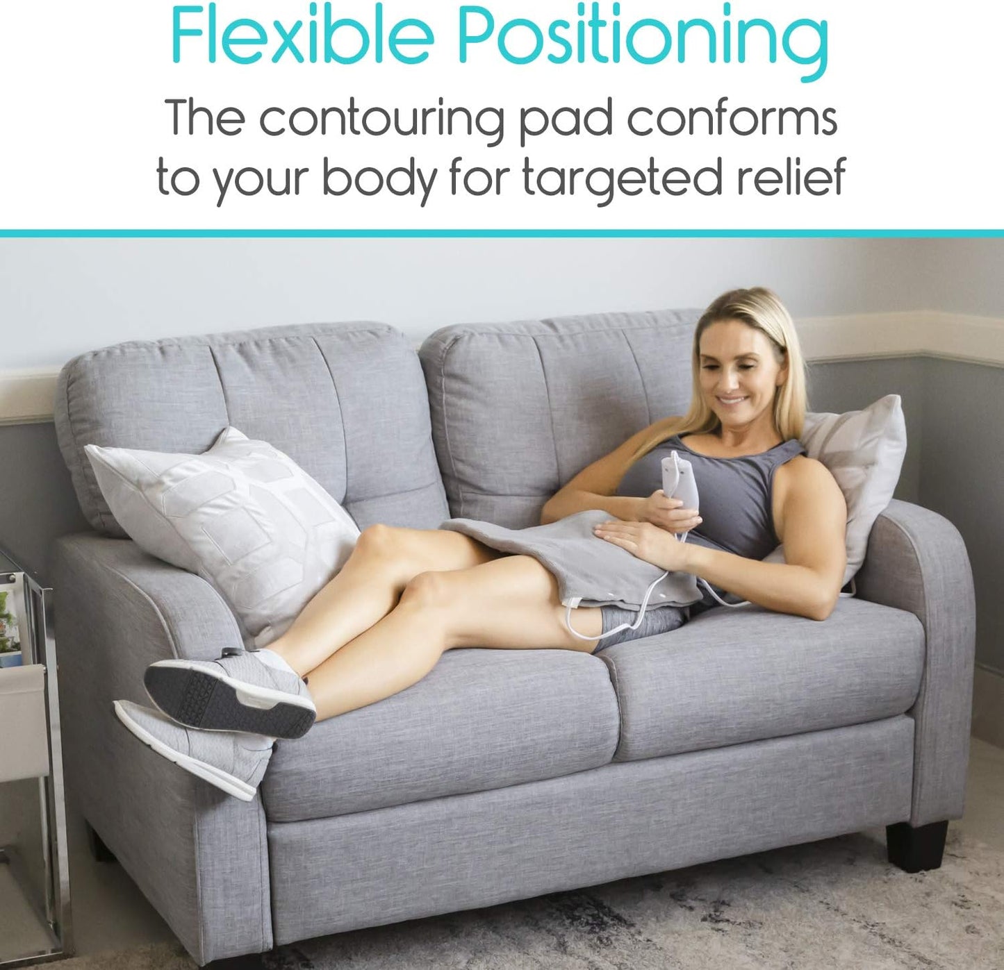 Vive Moist Heating Pad - Electric Heated Warming Hot Wrap for Heat Therapy on Back, Knee, Shoulder, Neck Pain, Period Menstrual Cramps, Cats, Dogs, Pets - Portable, Auto Shut Off (12" x 15")