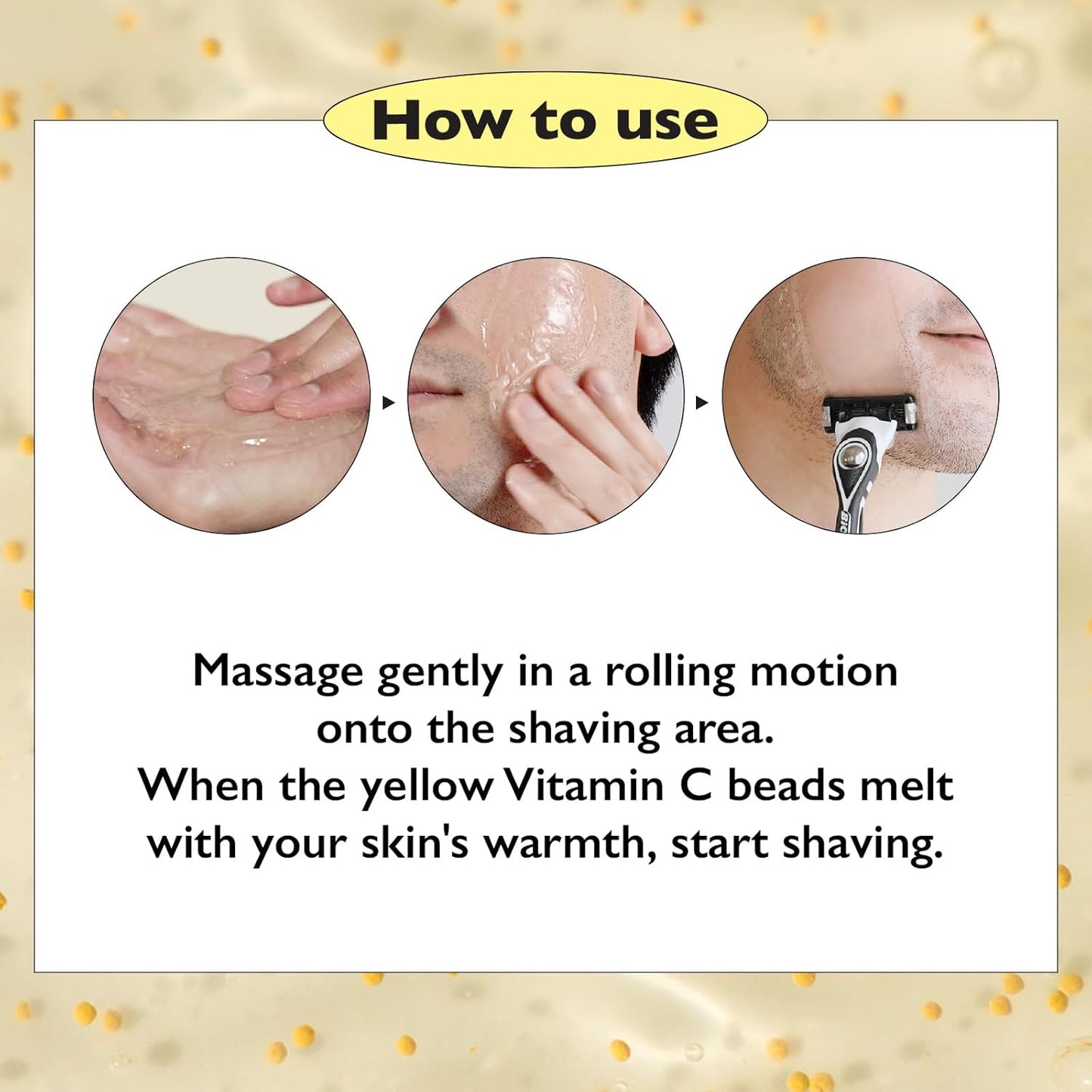 Vita Shaving Gel Bright – Vitamin C Transparent Shaving Gel for Men, Non-Foaming, Smooth Glide & Skin Brightening, 8.45 Fl Oz