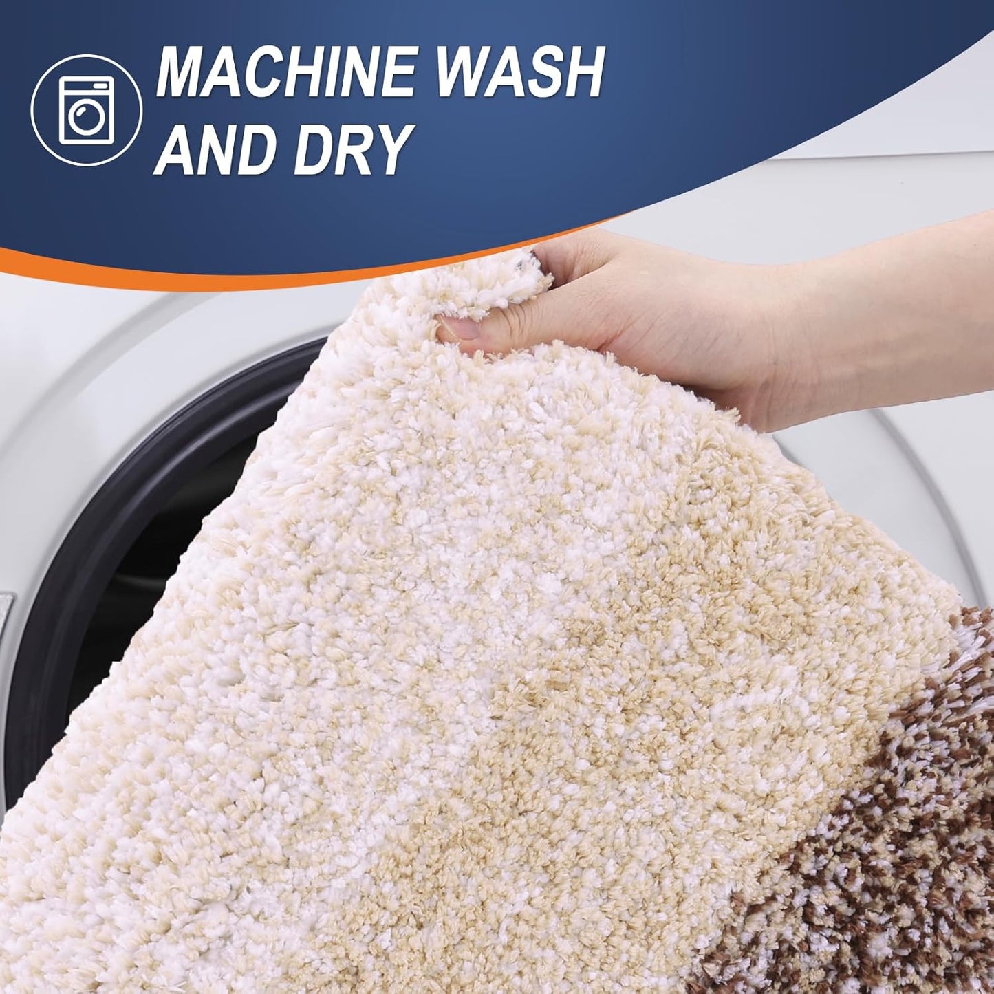 OLANLY Bathroom Rugs Mat 50x30, Extra Soft Absorbent Microfiber Bath Rugs, Rubber Backing, Quick Dry, Machine Washable Bath Mats for Bathroom Floor, Tub and Shower, Home Decor Accessories, Brown