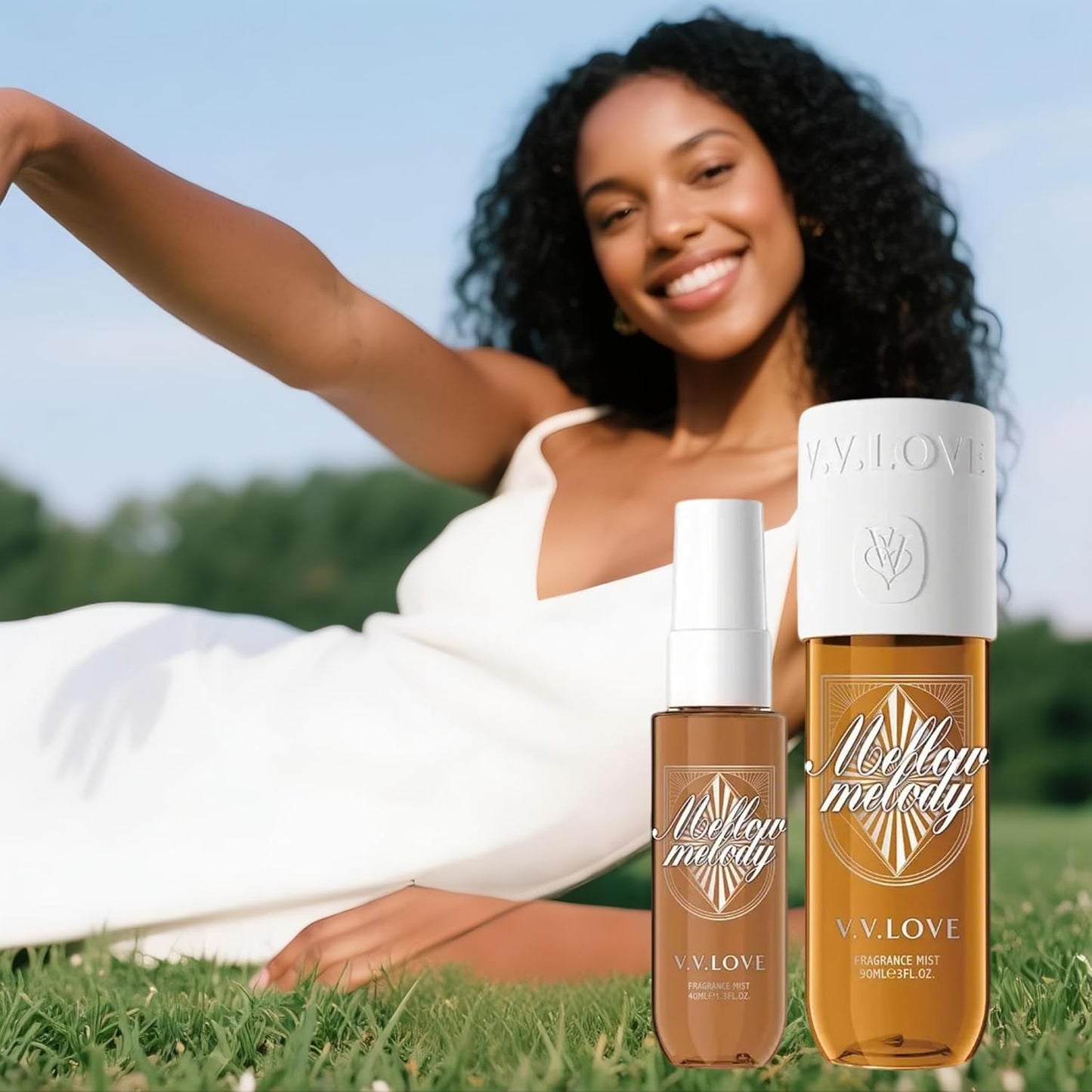 Hongsheng 2 PCS Women's Body Mist and Hair Fragrance Travel Set, 3 Fl Oz + 1.3 Fl Oz Spray, Sweet Scented Perfume Gift Set for Women (Caramel Macadamianuts)