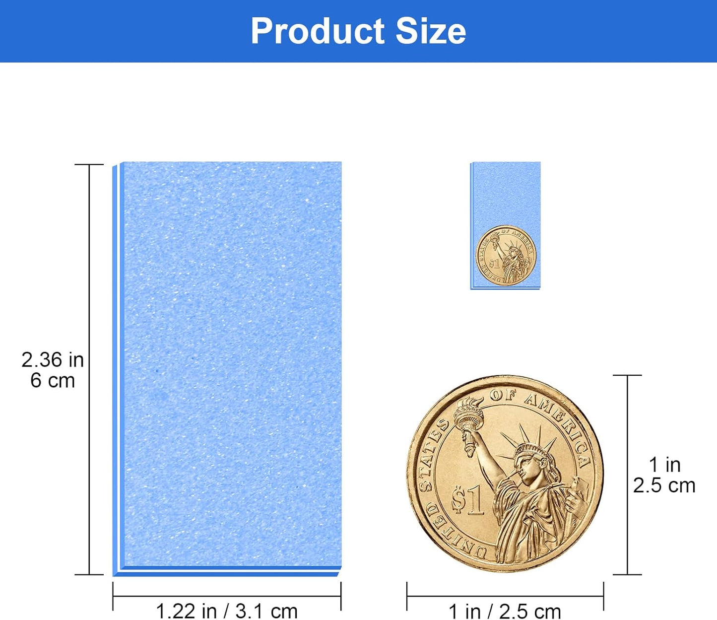 Buffer Block Nail File, 100/180 Grit Sponge Nail Buffers for Acrylic Nails, Mini Buffing Block Double Sided for Manicure Tools 30 Count - Blue