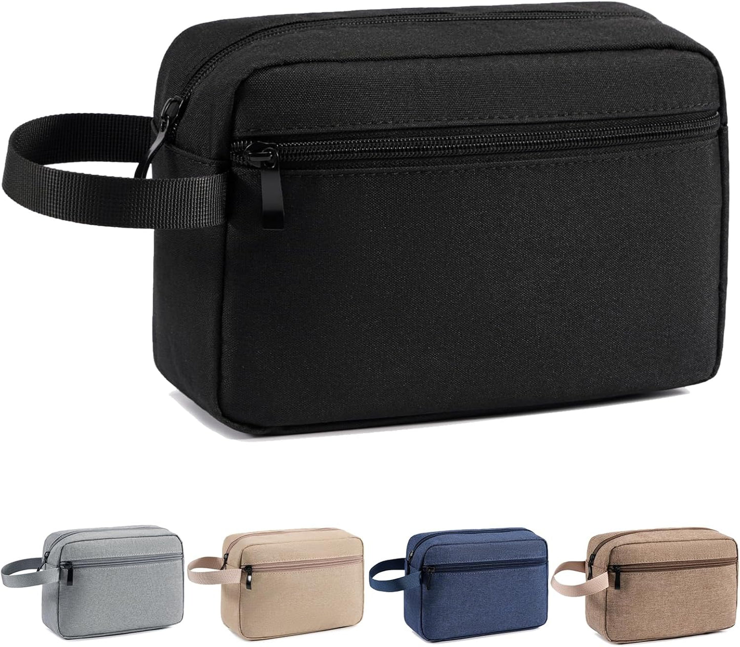 Travel Toiletry Bag, Hanging Water-Resistant Organizer for Men & Women, Ideal for Makeup, Shaving Kit, Gym Essentials & Travel Accessories (Black)