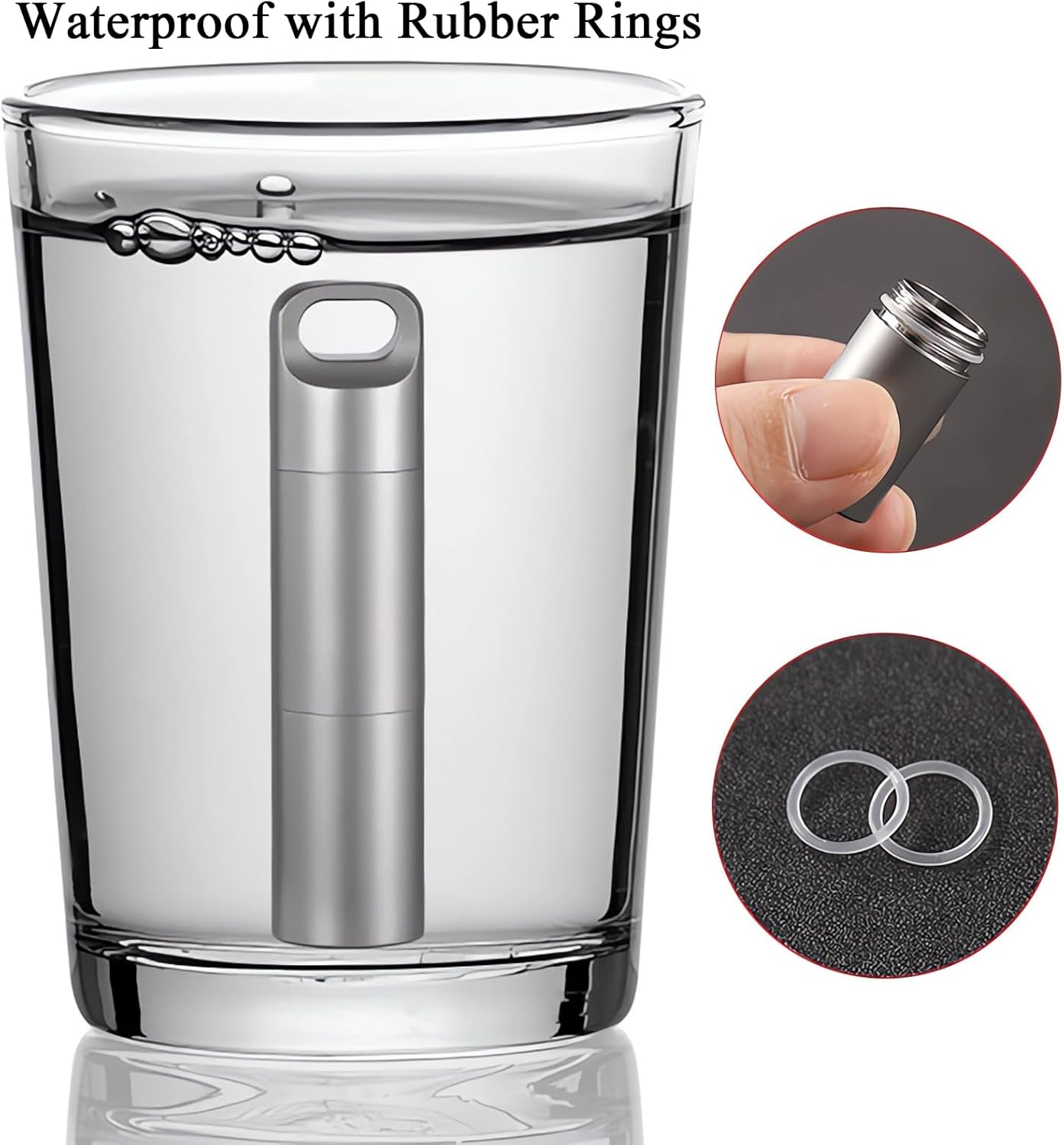 Small Keychain Pill Holder,304 Stainless Steel Portable Pill Case Organizer for Travel,Waterproof Pocket Pill Container Medicine Box for Purse Men (Large Pocket Pill Case)