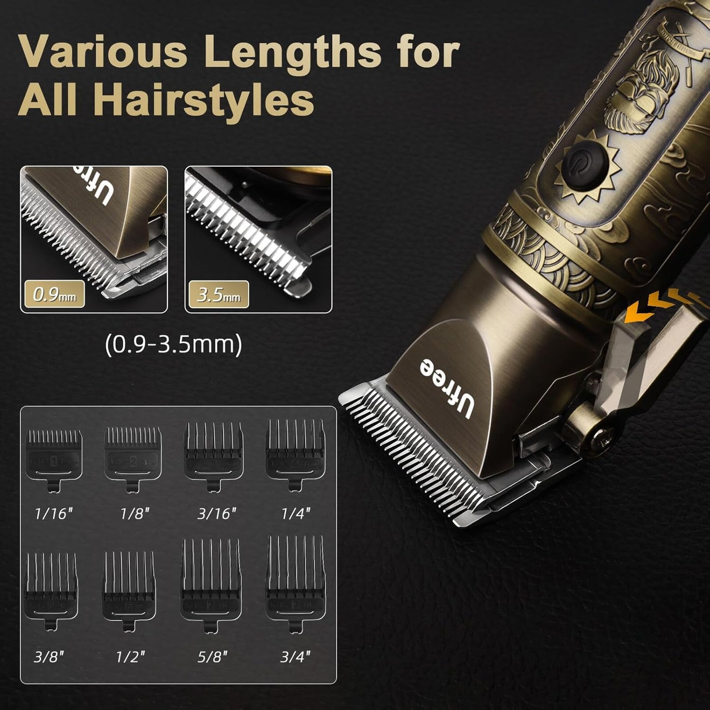 Ufree Hair Clippers for Men Professional with Beard Trimmer, Barber Clippers and Trimmers Set, Electric Razor Shavers for Men, Cordless Mens Grooming Kit for Nose, Face, Hair, Gifts