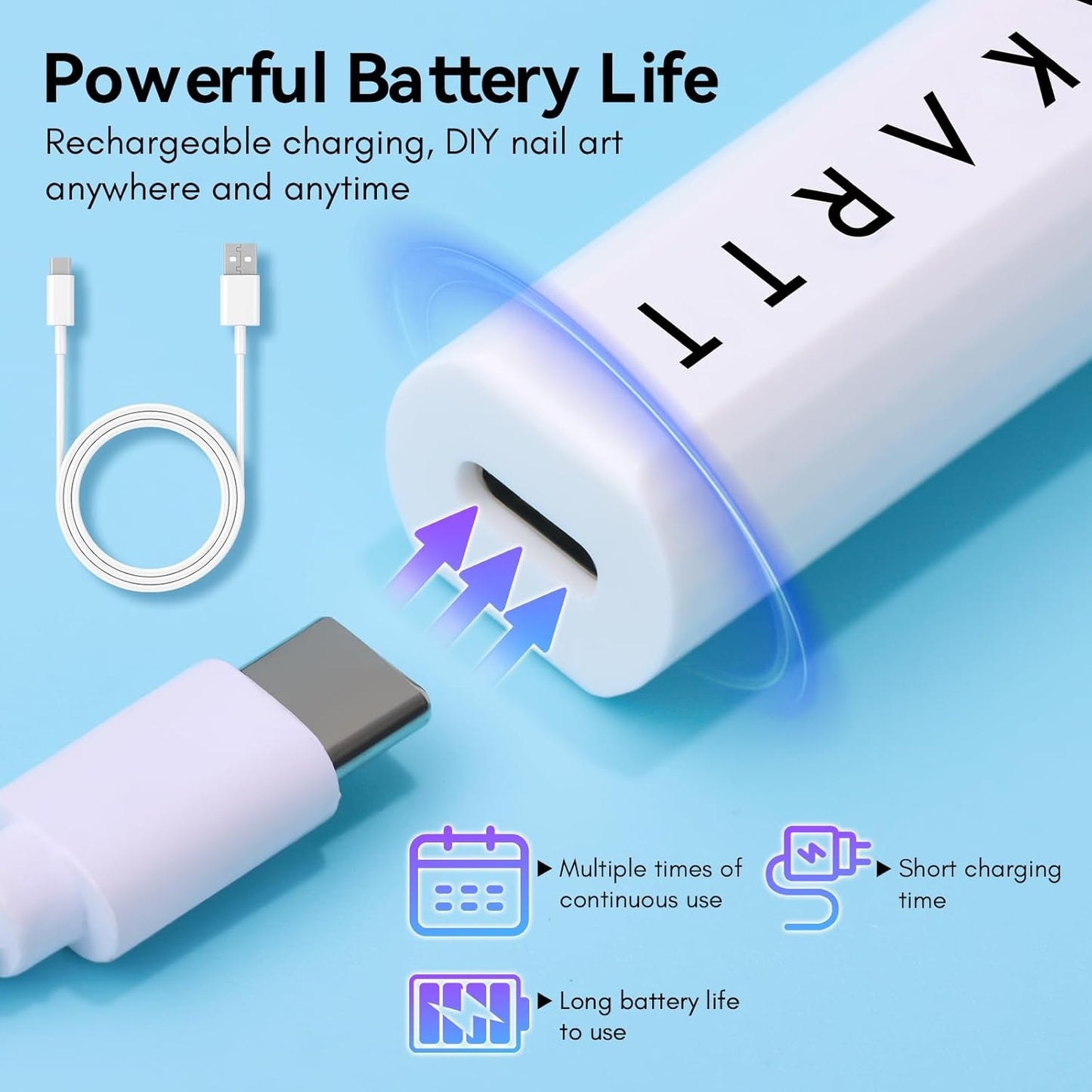 Makartt UV Light for Gel Nails: Handheld Mini Flash Cure Lamp Portable Lumière Nail Dryer for Curing Gel Polish Nail Glue Rechargeable USB Nail Light with LCD 2 Timer for Fast Drying Home Salon Use