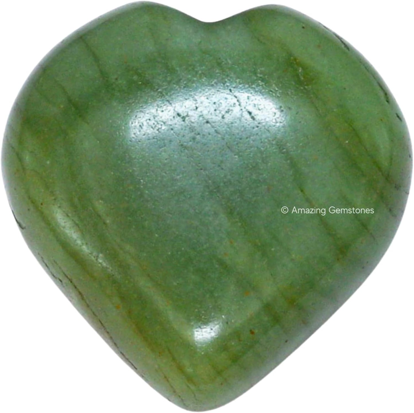 Amazing Gemstone Light Green Aventurine Crystal Heart Palm Stone - Pocket Massage Worry Stone for Natural Body Chakra Balancing, Reiki Healing and Crystal Grid