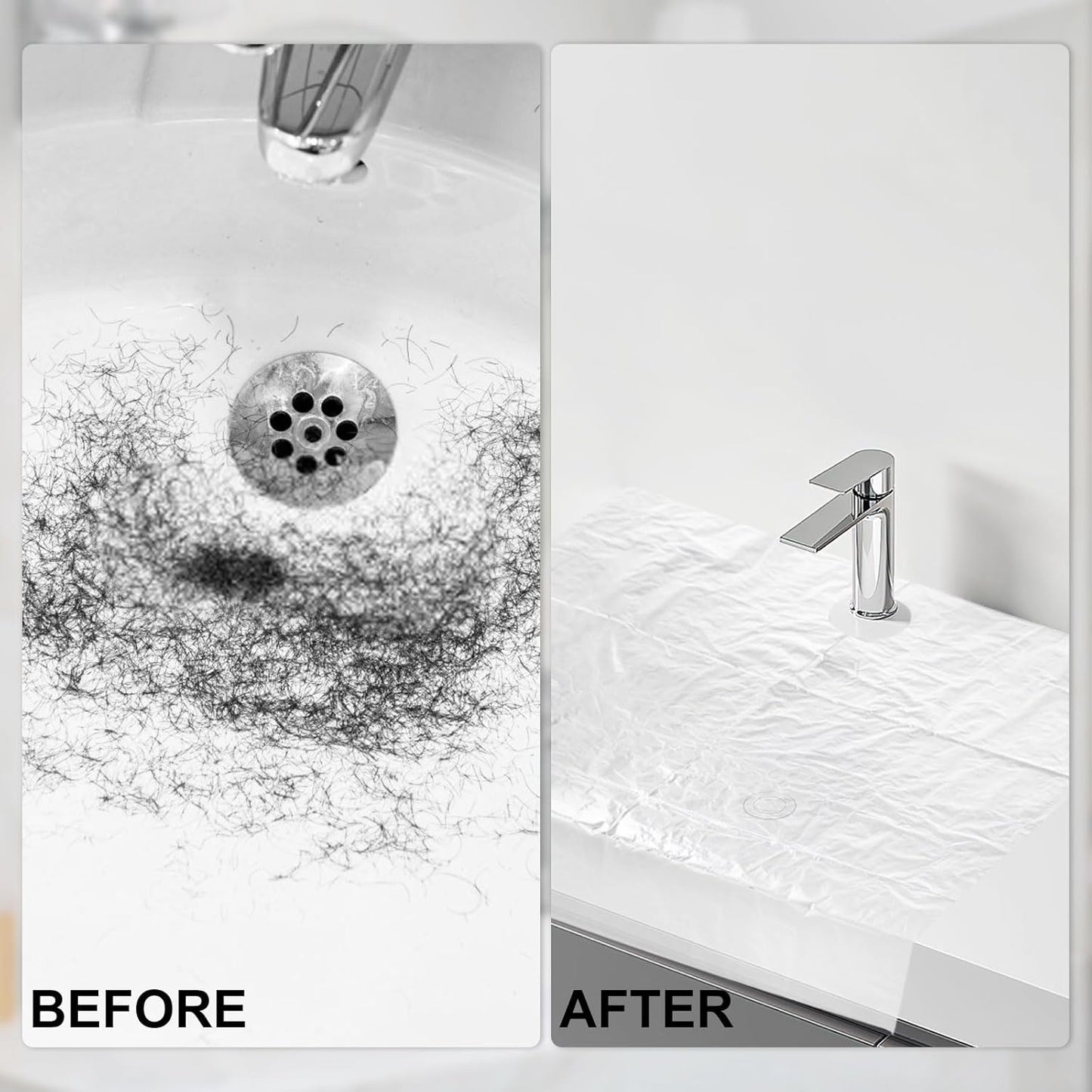 Beard Hair Catcher for Sink Beard Bib Disposable Beard Catcher for Shaving Sink Cover for Shaving & Trimming Clear Stop Worrying About Cleaning (Clear 50 PCS)