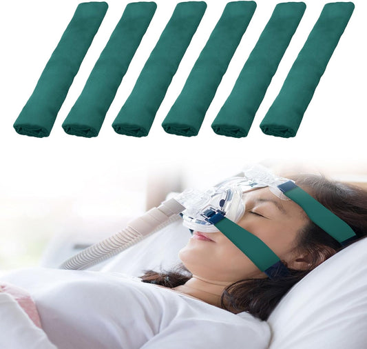 6 Pack Satin Strap Covers Breathable Strap Cushions Work for Most Headgear Straps Can Reduce The Tracks On The Face Made of Soft Fabric Face Pads (Blue/Green)
