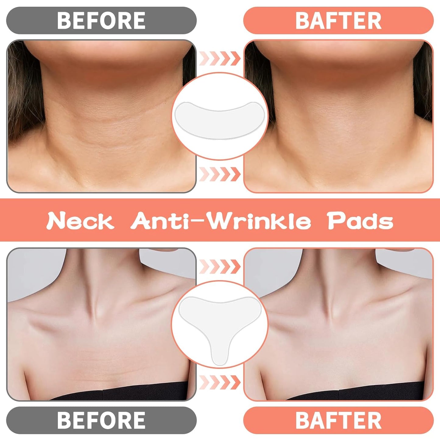 Neck Wrinkle Patches, Anti Wrinkle Silicone Patches，Reusable Chest Firming and Tightening Facial Masks, Collagen Neck Fine Line Pads for Women Reduce Fine Wrinkles, Moisturizing & Firming（11PCS)