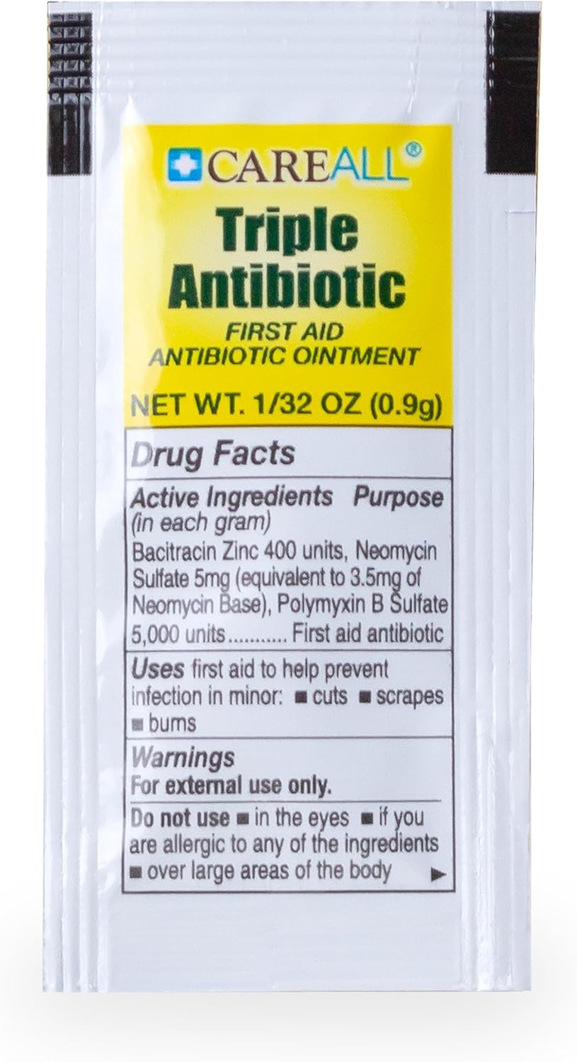 CareAll Triple Antibiotic Ointment (144 Pack), 0.9gr Foil Packet. First Aid Ointment That Prevents Infection in Minor Cuts, Scrapes, and Burns