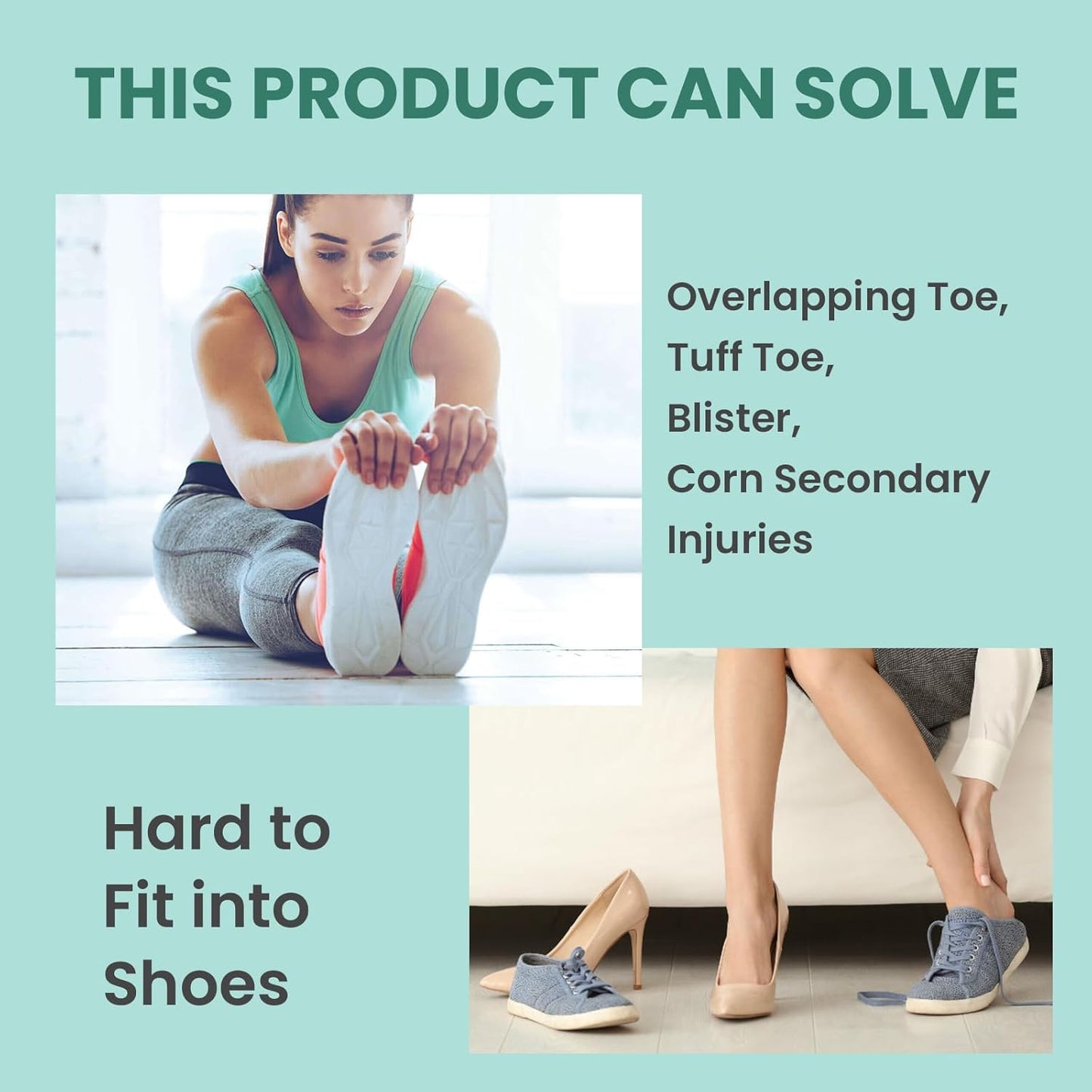 Welnove Pinky Toe Separator,Toe Spacer, Bunion Corrector for Women,Preventing Rubbing & Relieve Pressure, 12PCS, Blue