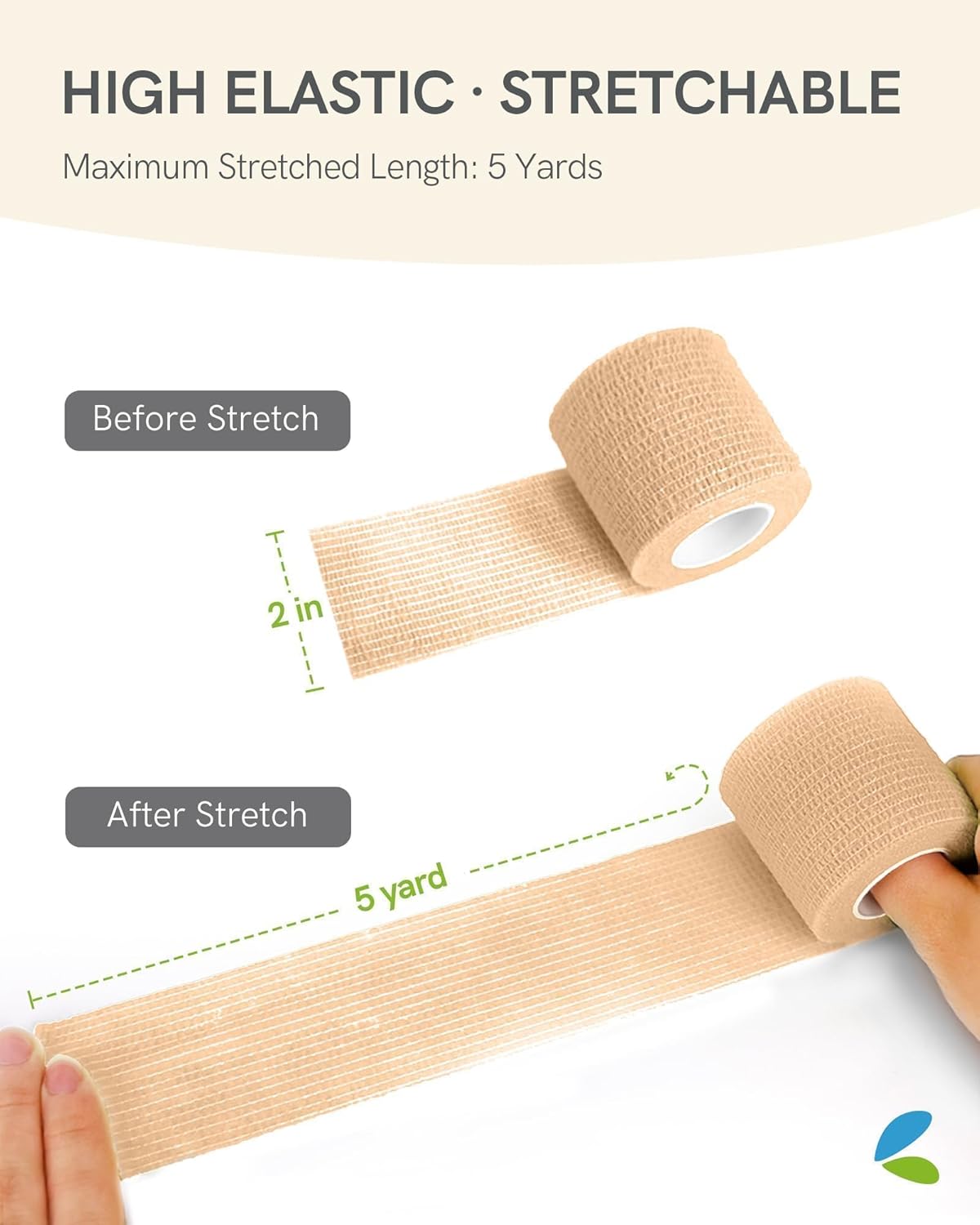 FriCARE Self Adhesive Bandage Wrap, Medical Tape in First Aid Kit, Cohesive Bandages for Wounds Sport Vet, 2 Inches X 5 Yards 12 Rolls, Brilliant