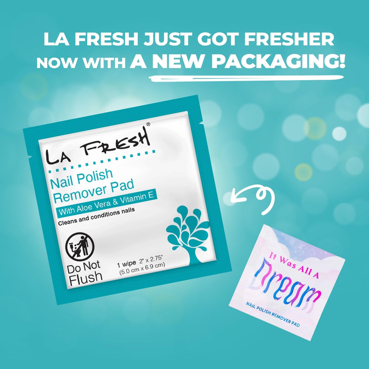 La Fresh Nail Polish Remover Wet Wipes with Lavender, Aloe Vera, and Vitamin E Pack of 200ct Acetone-Infused Pads - Nail Care Travel Essentials