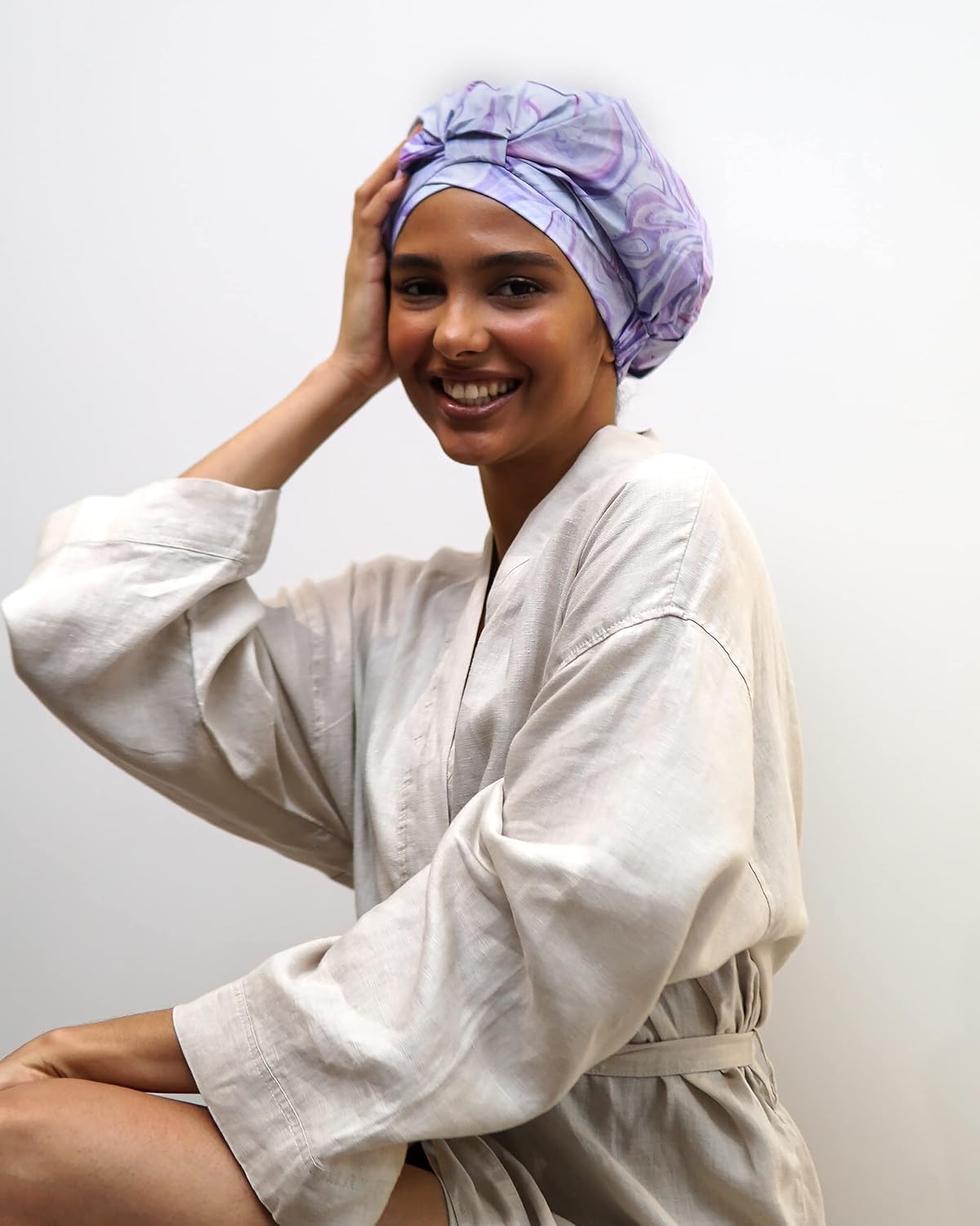 Reusable Shower Cap for Women Reusable Waterproof – Leakproof, Nonslip Hair Cap for Shower Flexiband – Soft, Breathable, Durable Mother’s Day Shower Caps by SMPL OBJECTS