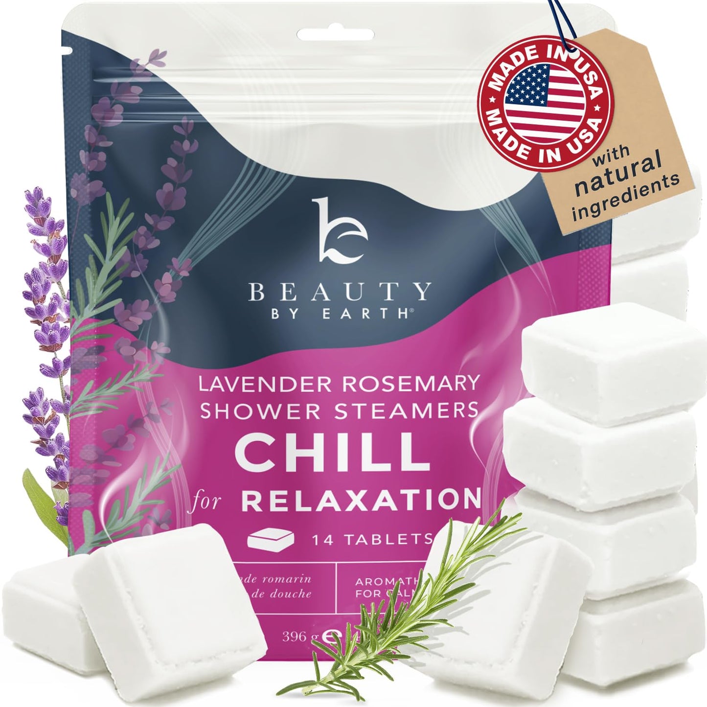 Shower Steamers Aromatherapy - USA Made with Natural Ingredients & Lavender Oil, Large Shower Bombs for Stress Relief, Relaxing Spa Gifts for Women & Men, Luxury New Mom & Nurse Gifts