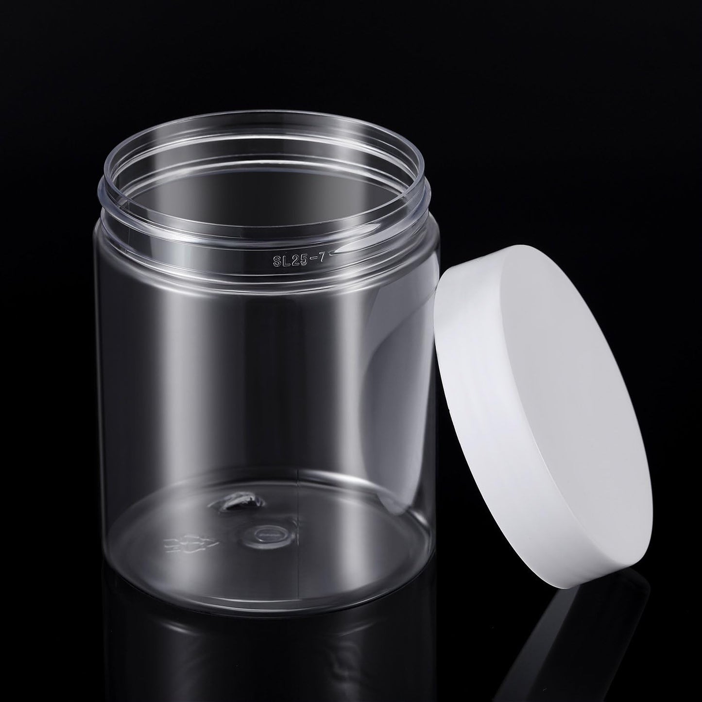 SATINIOR 12 Pack 10 oz Plastic Container Jars with Lids Round Clear Travel Cosmetic Container Jars for Toiletries, Lotion, Cream, Ointments, Makeup, Rhinestone, Samples, Kitchen Storage(White)