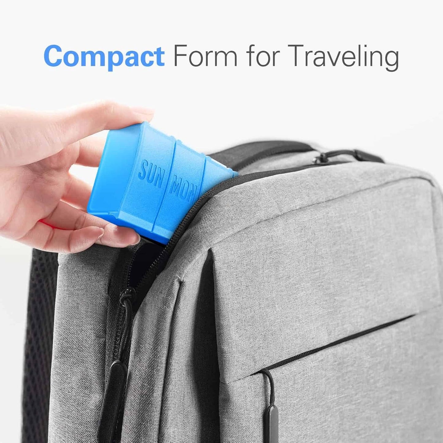 Barhon Pill Organizer Large, Weekly Medicine Pill Organizers, 7 Day Pills Box Case Travel for Big Vitamin Supplements Fish Oil, Blue