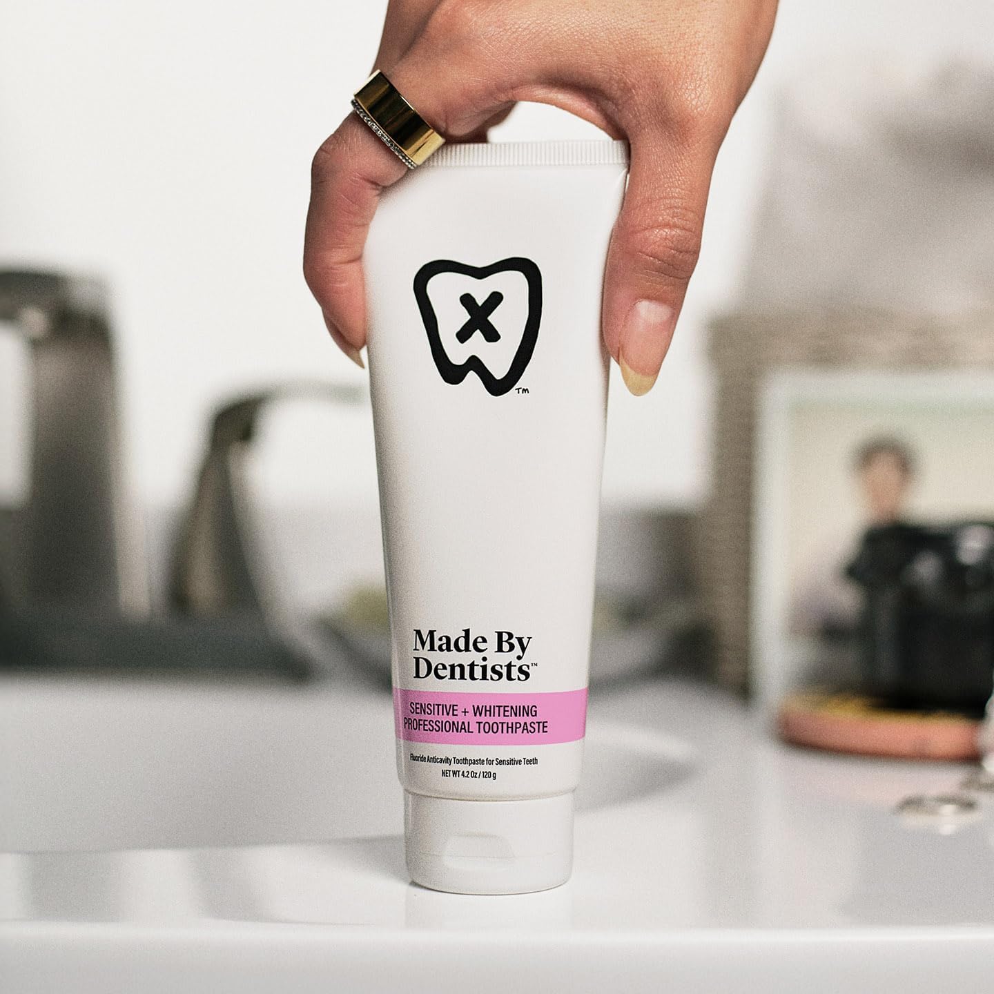 Professional Sensitive + Whitening Toothpaste - Advanced Daily Whitening Toothpaste for Sensitive Teeth, ADA Approved, Vegan, Sulfate-Free, 2 x 4.2oz