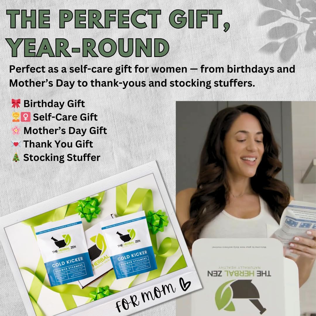 Cold Kicker Shower Steamers Aromatherapy, Eucalyptus Shower Steamer, Shower Bombs Made in The USA, Menthol Shower Steamer, Self Care Gifts, Christmas Gifts, Shower Steamers for Women and Men