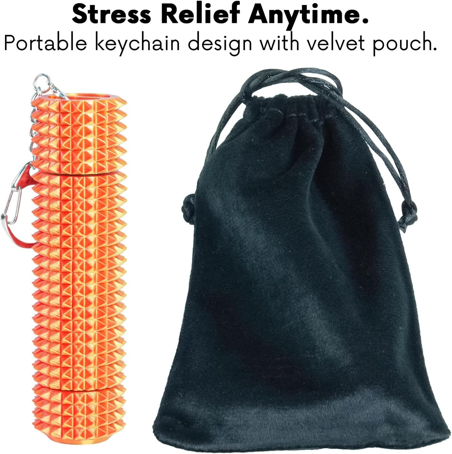 Fidget Roller Adults Teens Sensory Little Stim Gadget for Anxiety Relief Mild Ouchie,Desk Focus Tool Portable Hand Spinner Gifts Idea White Elephant Stocking Christmas(Sunset red,Compact Fit)