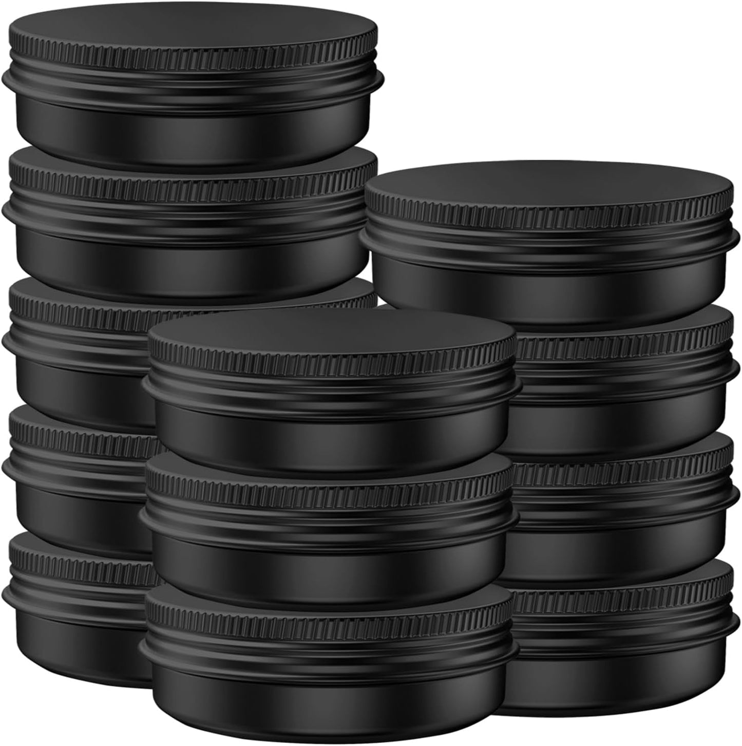 60 Pcs 4 Ounce Aluminum Tin Jars Containers Leak Proof Cosmetic Tin Jars Containers Round Screw Lids for Cosmetic, Salves, Balms, Lip Balm or Others, 120mL Black