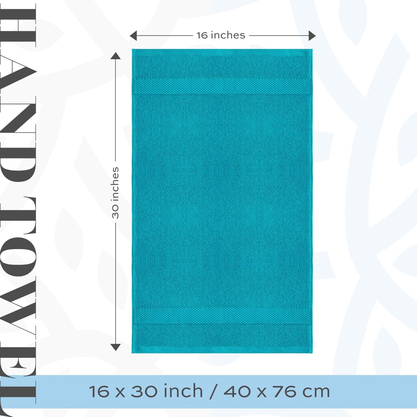 White Classic Luxury Aqua Hand Towels - Soft 100% Turkish Cotton | Highly Absorbent Hotel spa Bathroom Towel Collection | 16x30 Inch | Set of 6