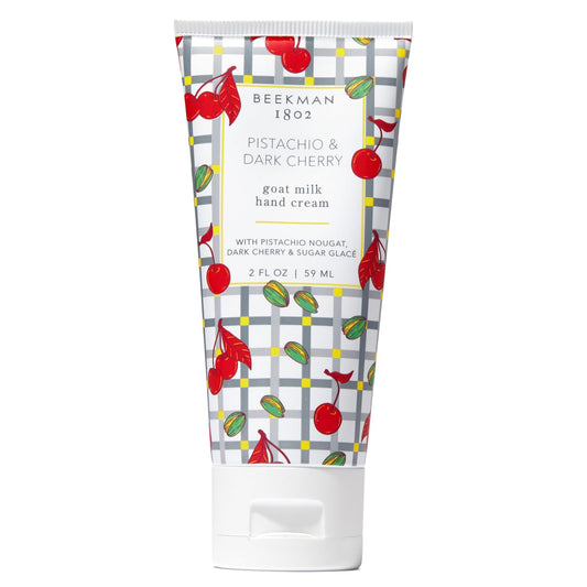 Beekman 1802 Pistachio & Dark Cherry Hand Cream - 2 fl oz - Scented - Nourishes, Hydrates & Repairs - With Goat Milk, Shea Butter & Glycerin - Non-Greasy - No Irritation - Good for Sensitive Skin