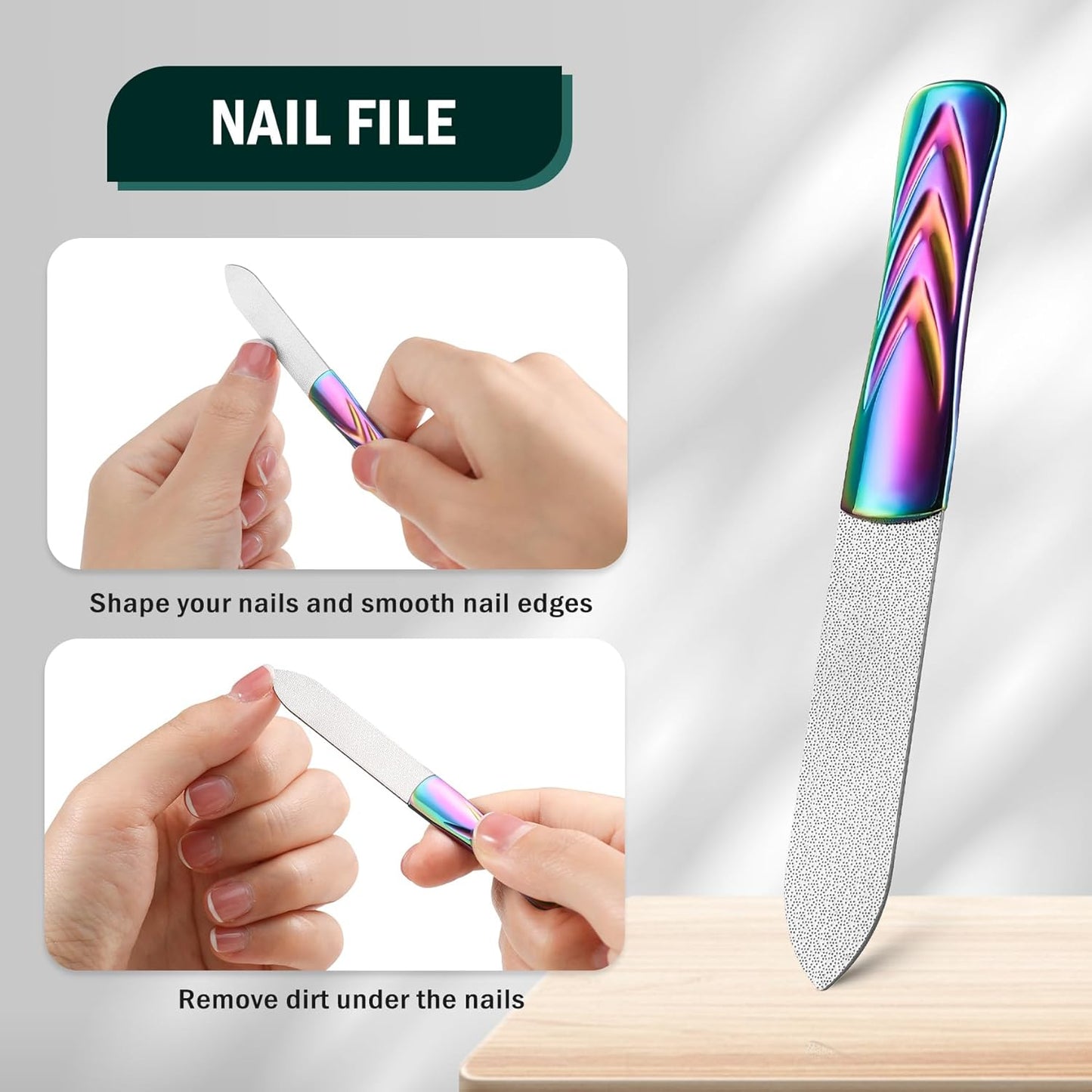 FVION Angled Head Toe Nail Clippers, Ergonomic Curved Toenail Clippers for Seniors Long Handle with Nail Catcher and Metal Nail File, Precision Toenail Clippers for Thick Toenails (Multi)