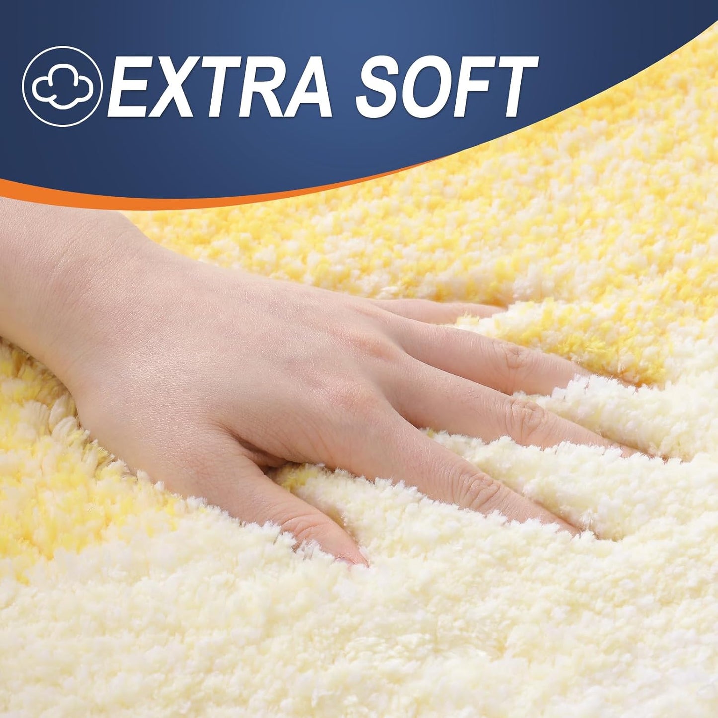 OLANLY Bathroom Rugs Mat 36x24, Extra Soft Absorbent Microfiber Bath Rugs, Rubber Backing, Quick Dry, Machine Washable Bath Mats for Bathroom Floor, Tub and Shower, Home Decor Accessories, Yellow