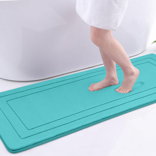 Arotive Memory Foam Bathroom Rug Mat 59x24, Ultra Soft and Absorbent Bath Mat, Machine Wash Dry, Comfortable Bath Rug Carpet for Bathroom Floor, Tub and Shower, Teal