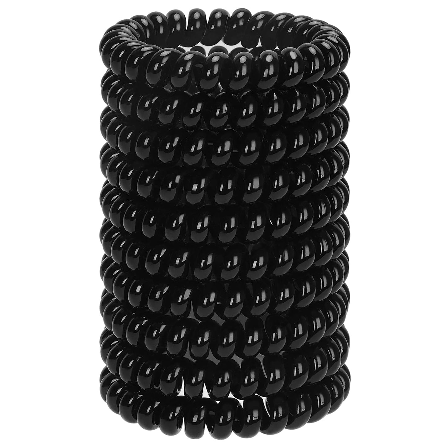 JessLab Spiral Hair Ties for Women, 10-Pack Traceless No-Damage Ponytail Holders, Coils Hair Bands for Girls, Assorted Colors