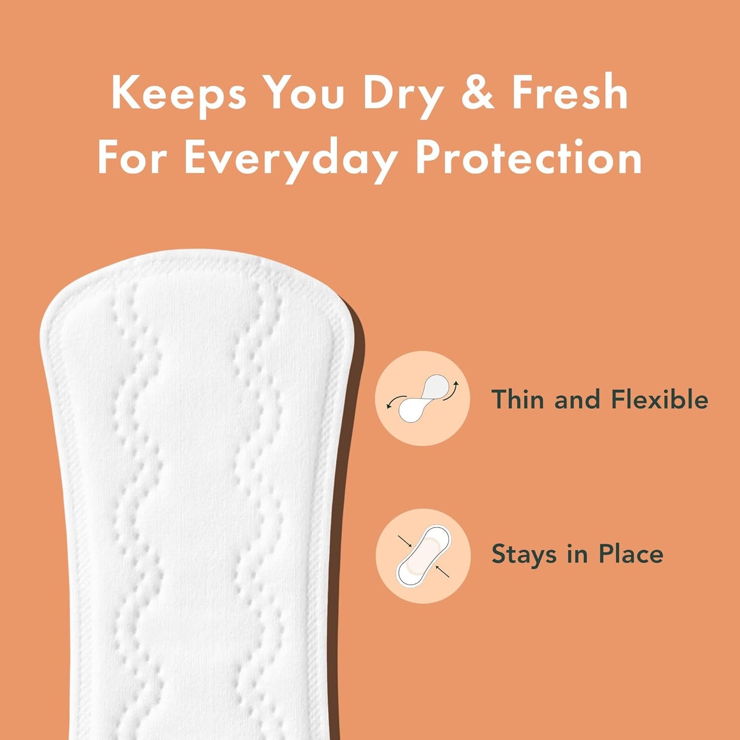 Rael Panty Liners for Women, Organic Cotton Cover - Long Pantiliners, Light Absorbency, Unscented, Chlorine Free (Long, 54 Count)