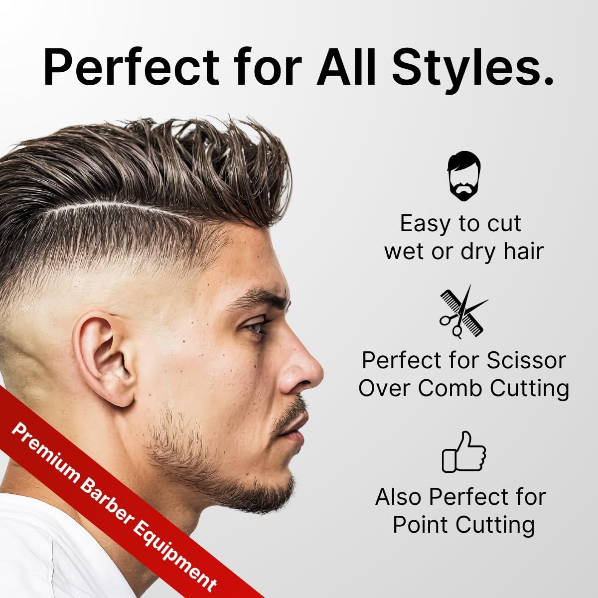 H&S GoldBlack Series Professional Hair Cutting Scissors | Premium Japanese Stainless Steel | 6.5” Hair Shears, Barber Accessories & Hair Salon Supplies | Beard & Moustache Grooming