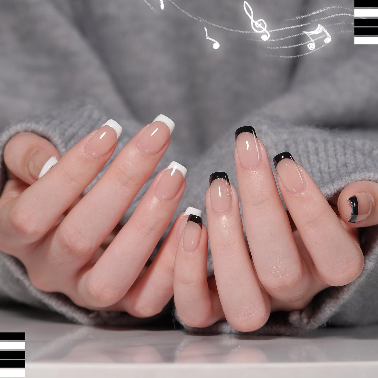 GAOY Gel Nail Polish Kit, 3 Colors 16ml White Red Black, Soak Off UV Gel Polish Set - Elegant Waltz