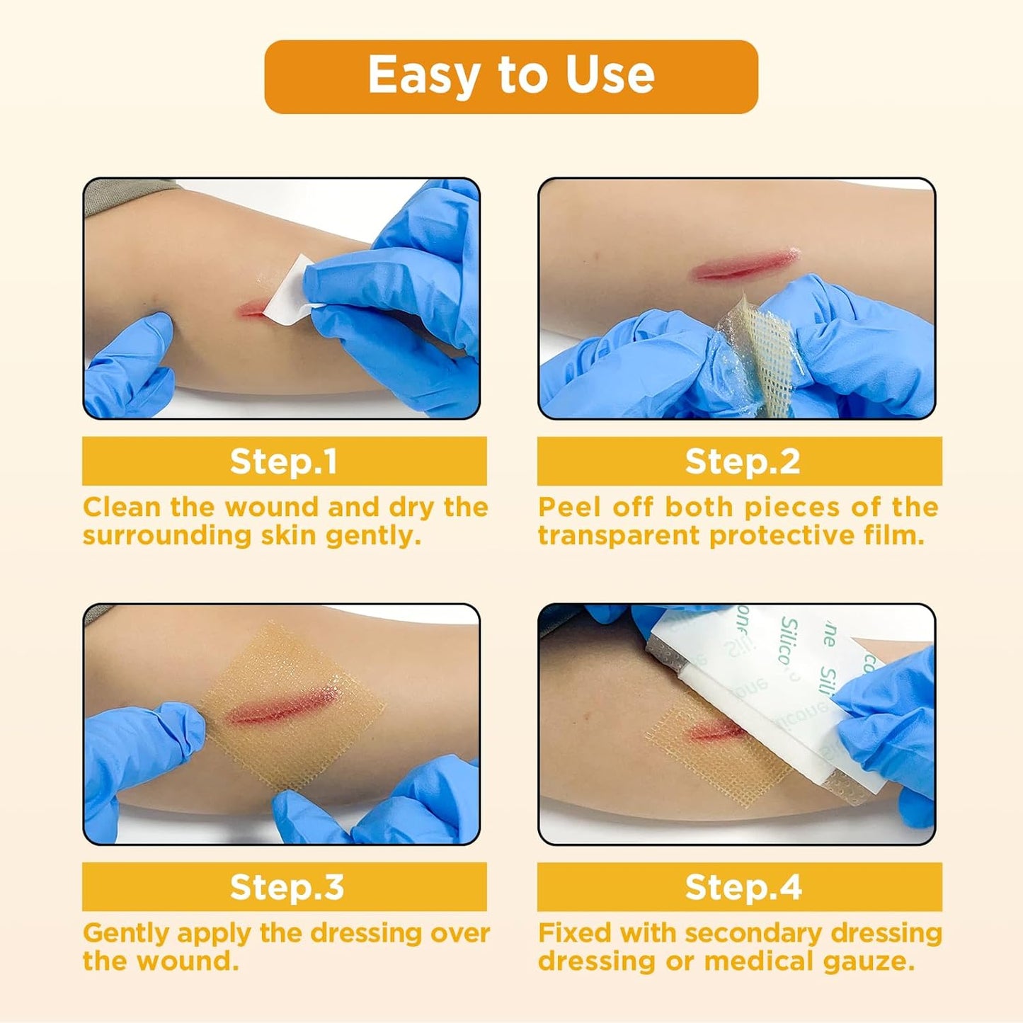 Manuka Honey Gauze Wound Dressing 2" x 2",10 Pack Manuka Honey Wound Care Pads, Medical Grade Honey Bandages for Wound Care, Honey Patch for Faster Healing from Burns,Abrasions,Cuts and Scalds