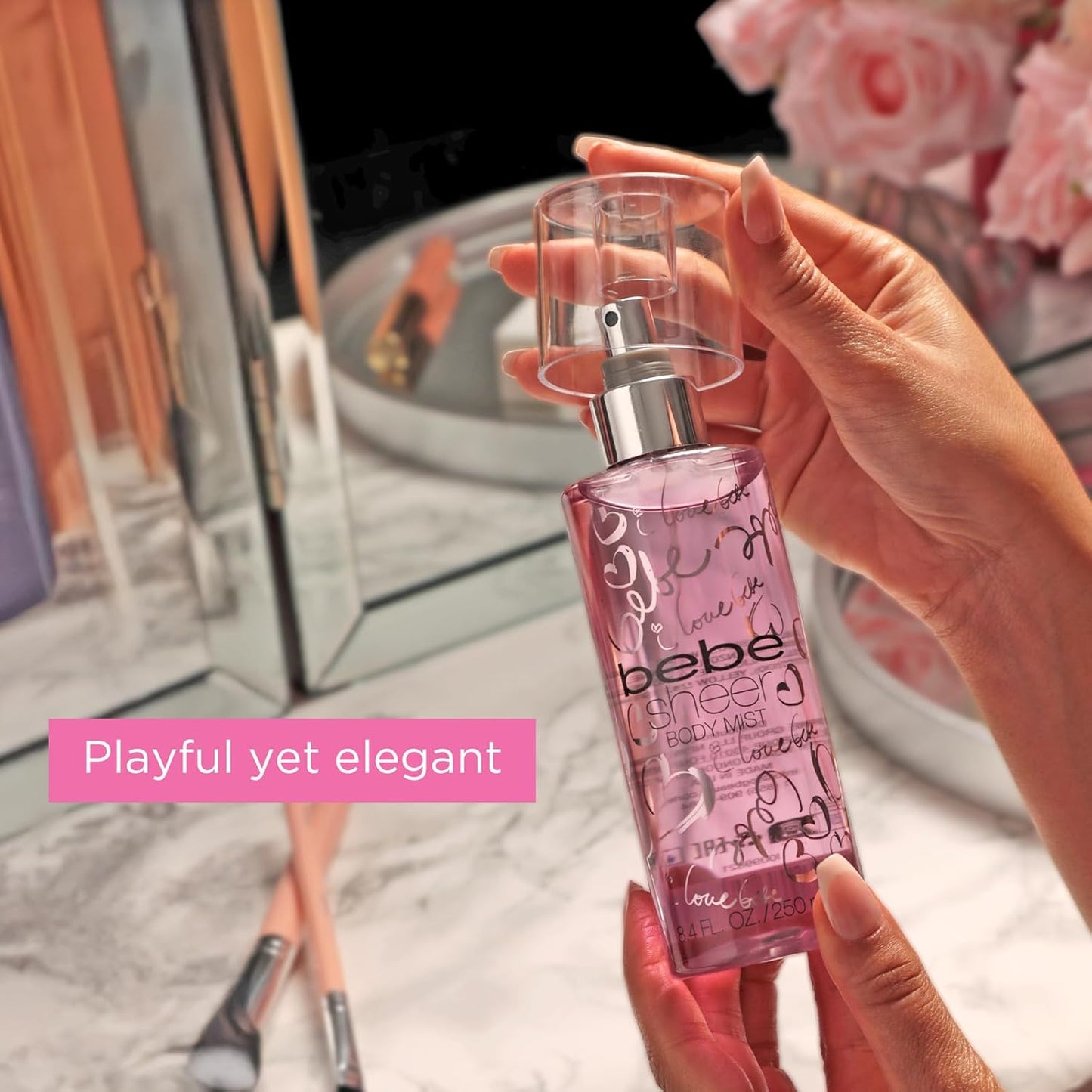 Bebe Sheer Body Mist - Body Spray for Women - Sensual and Flirtatious Womens Fragrance with Citrus Cocktail, Pink Peony and Sandalwood Notes - 8.4 oz