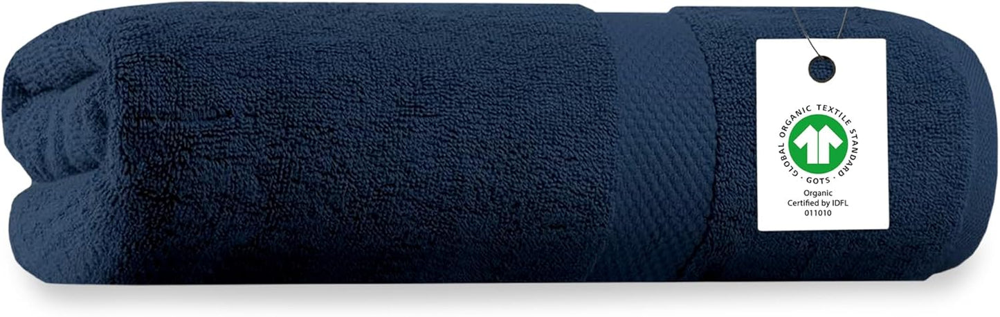 Delara Organic Cotton Luxuriously Plush Bath Towel | GOTS & OEKO-TEX Certified | Premium Hotel Quality Towels | Feather Touch Technology | 650 GSM Long Staple|Soft, Quick Dry & Ultra-Absorbent 30"x58"