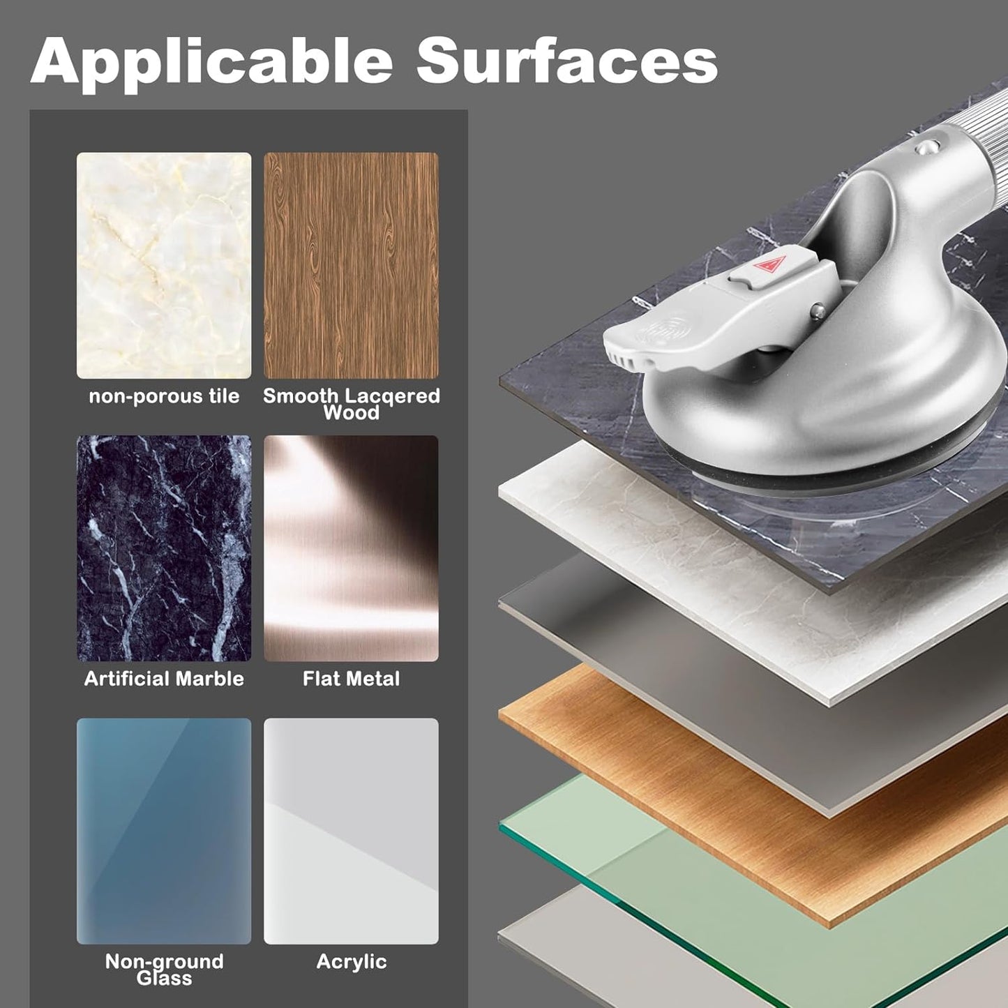 17-Inch Shower Handle - Upgraded Grab Bar with Strong Suction Cups for Bathtub & Shower Safety, Ideal for Seniors, Elderly, Disabled -Silver