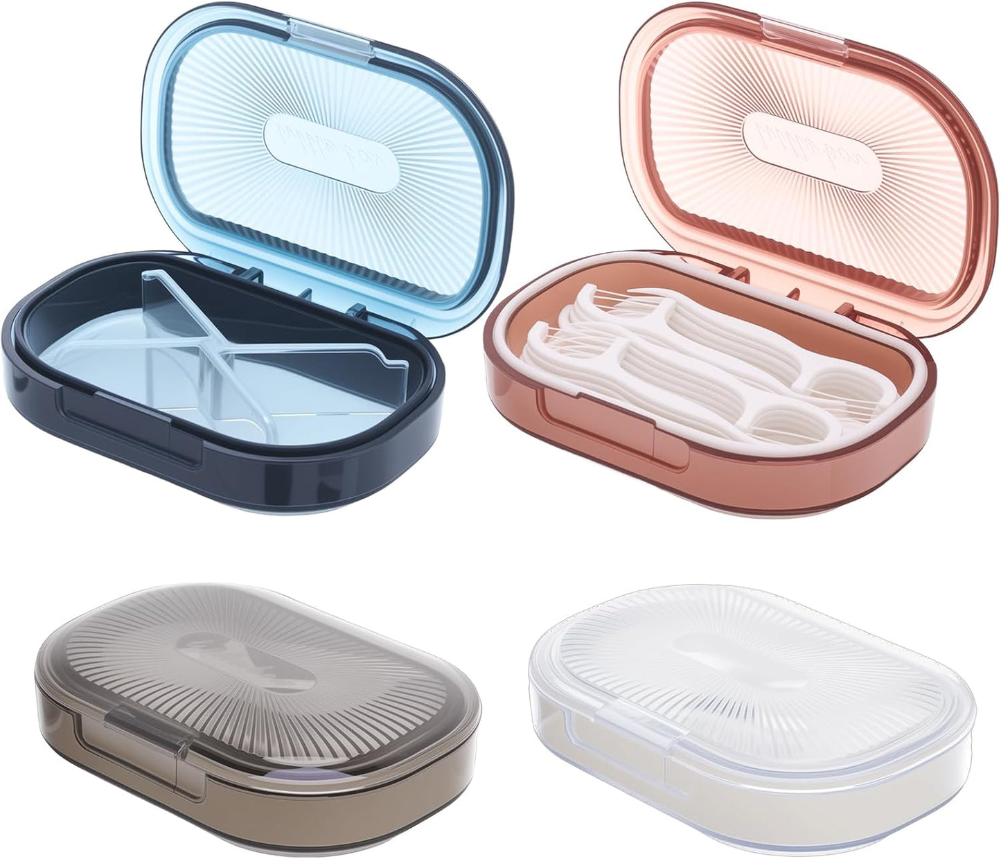 4 Pcs Qtip Holder Hair Tie organizer Small Container Portable Travel Qtips Case Cotton Swab Holder Flosser Dispenser 4 Soft Colors 3.94 x 2.76 Inch