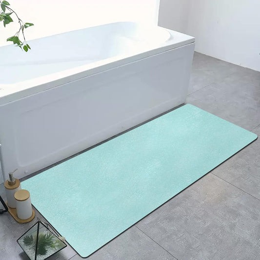 Diatomaceous Earth Bath mat Bathroom Rugs Super Absorbent Quick Dry Non Slip Bath Mat Thin Bathroom Floor Mats Fit Under Door-Shower Rug for in Front of Bathtub Shower, Green, 19.6"x31.5"