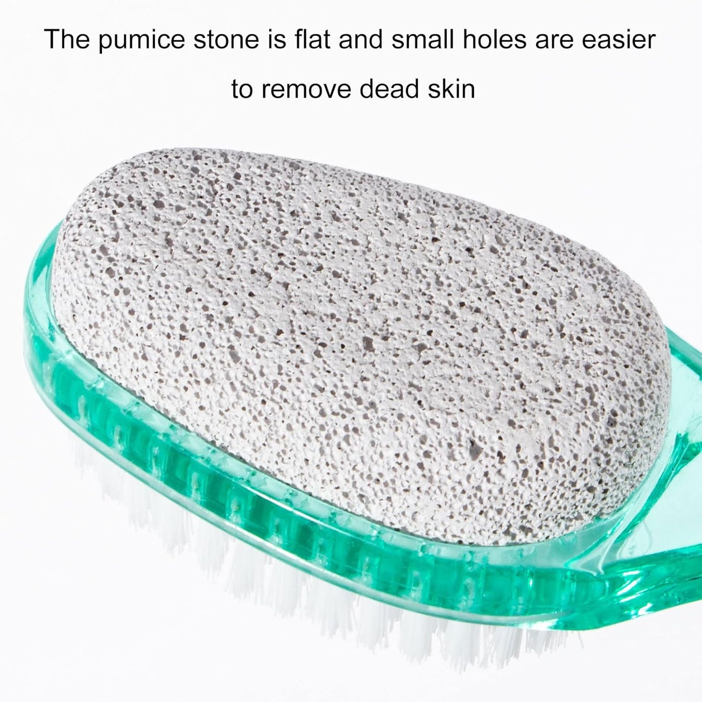 2 Pcs Foot Brush for Shower with Handle 2 in 1, Large Foot Pumice Stone Brush Scrubber Foot File Calluses Remove Suitable for Horniness Foot Spa, Foot Care Smooth Skin (Green)