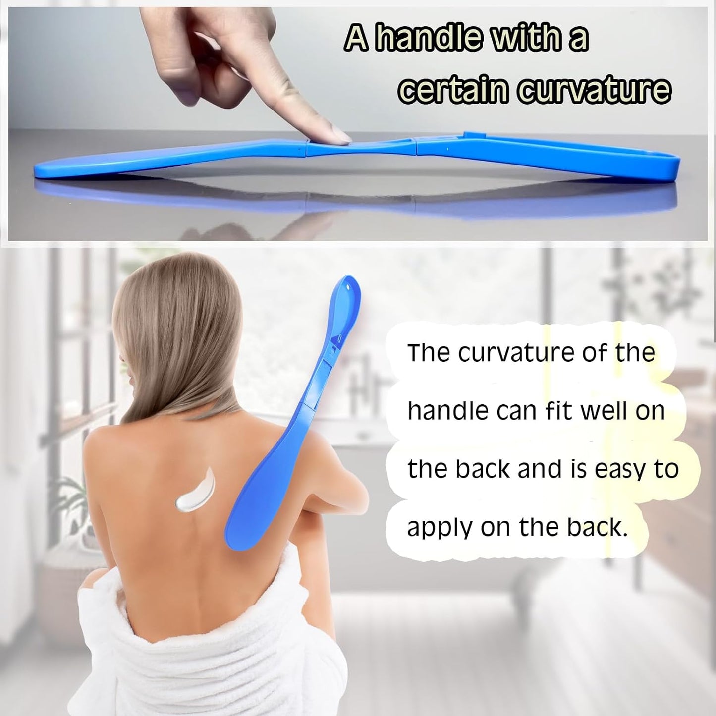 Back Scratcher for Women,Lotion applicator for Back,Handicap Accessories for Daily Living,applicator Pads,Gifts for Seniors,self Tanner Back applicator,Long Handled Sponge,Lotion Stick