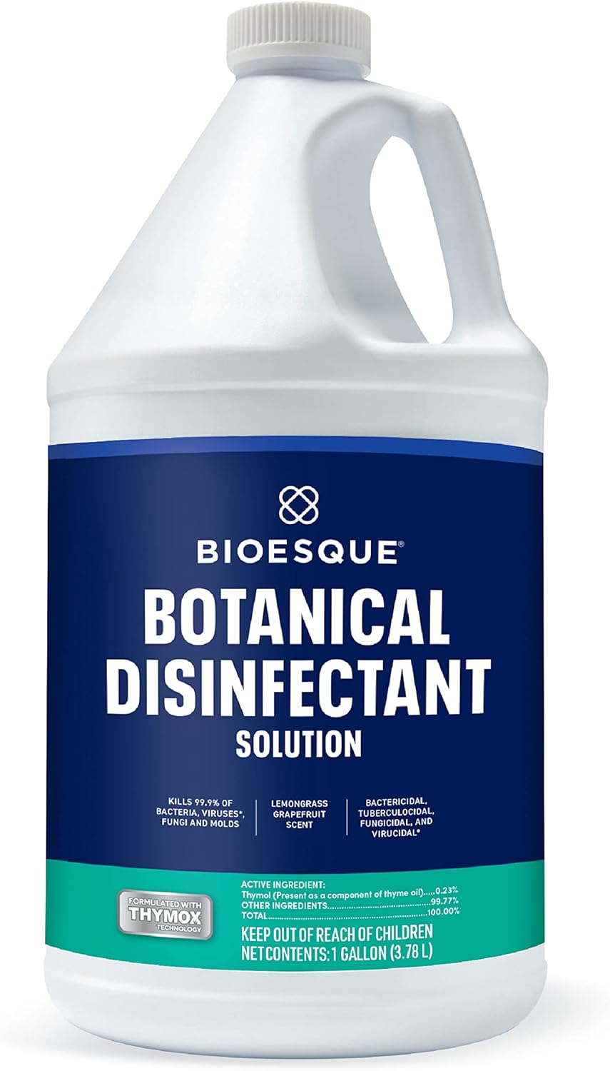 Bioesque Botanical Disinfectant Solution, Heavy Duty Broad-Spectrum Disinfectant, Kills 99.9% of Bacteria, Viruses*, Fungi, & Molds, 1 Gallon (Pack of 4)