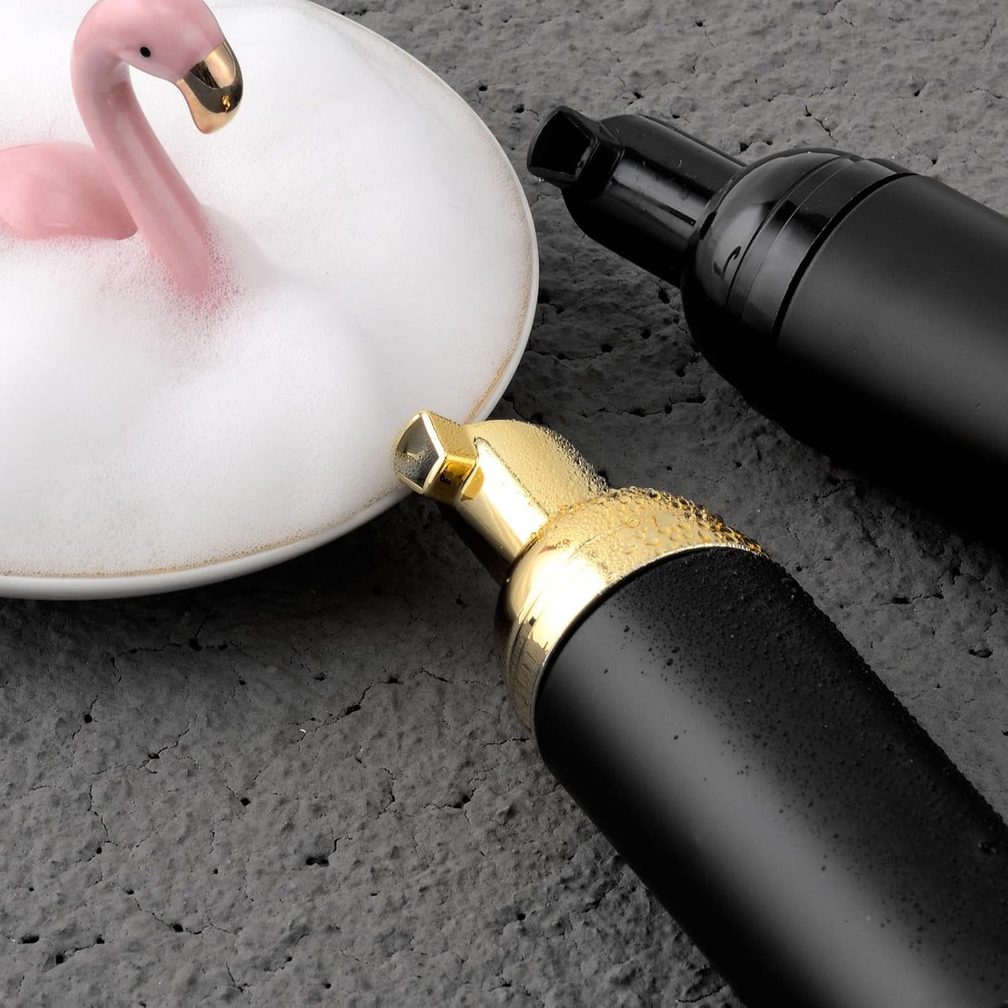 KOIBITO 2 Oz Black Foam Soap Bottle with Black Pump Empty Travel Foaming Dispenser for Hand Soap,Lash Shampoo,Body Wash(12 PCS, Black Cap)